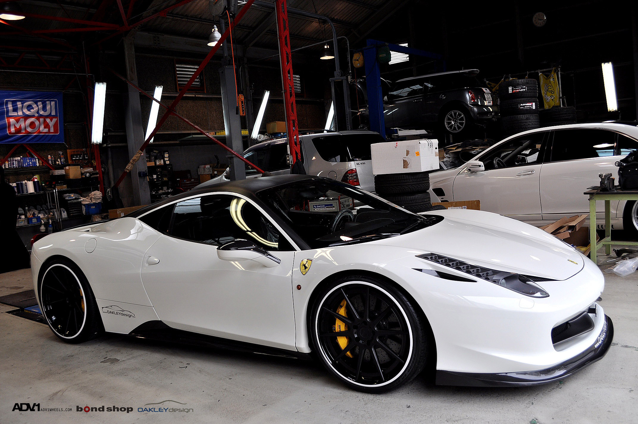 White Ferrari 458 Carbon Fiber Side Skirts - Photo by ADV.1