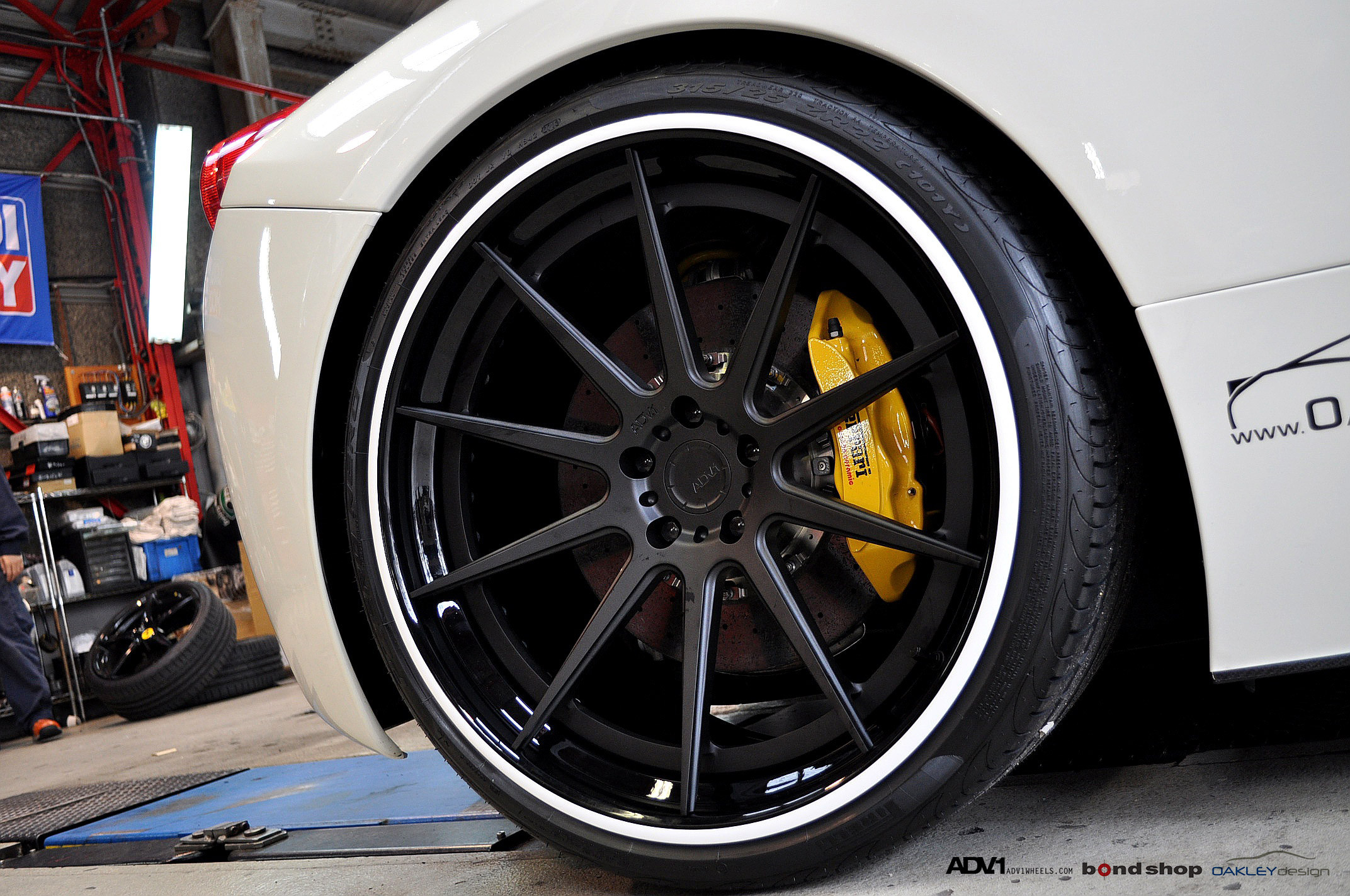 Custom Matte Black ADV1 Wheels on White Ferrari 458 - Photo by ADV.1