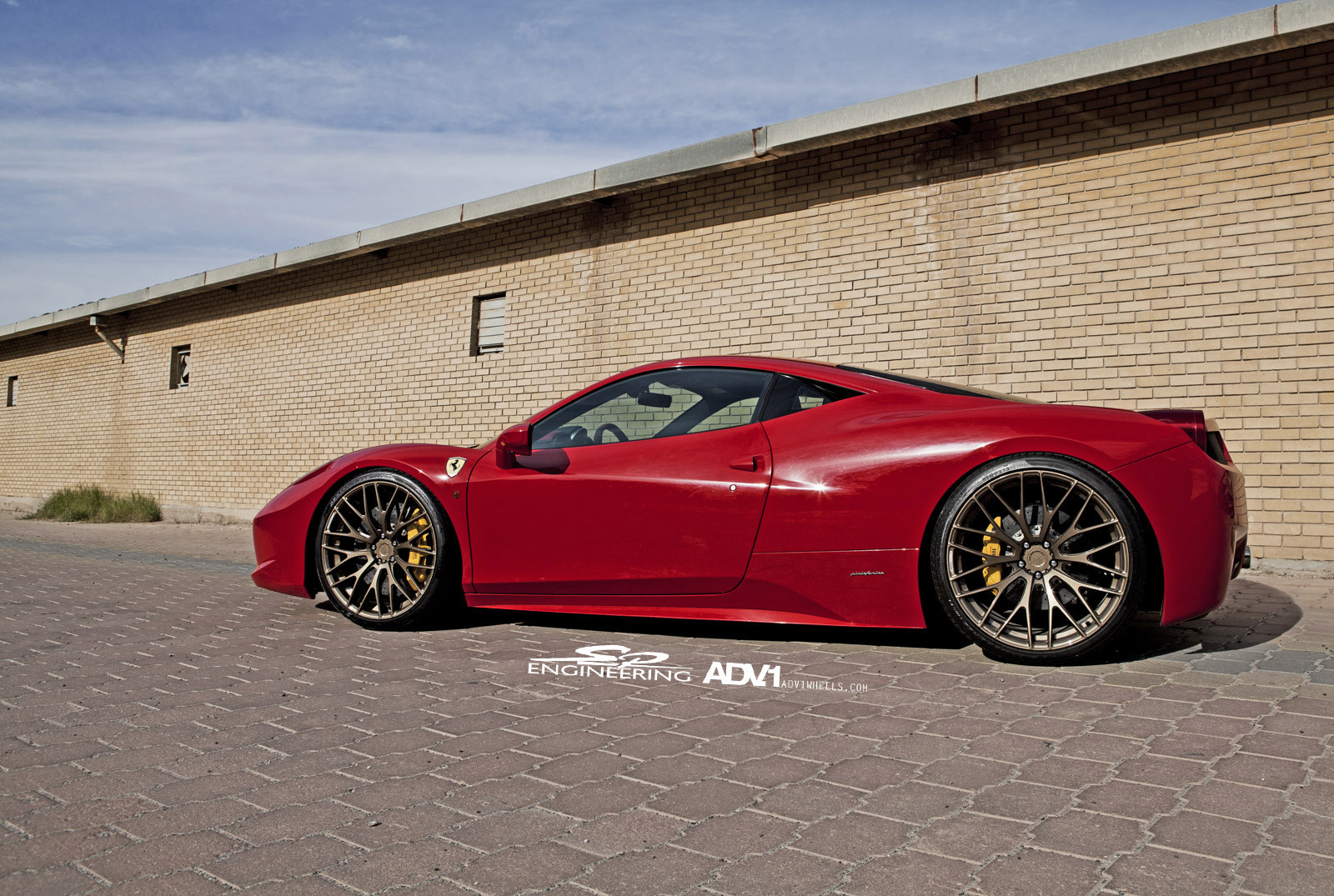 Red Ferrari 458 Aftermarket Side Skirts - Photo by ADV.1