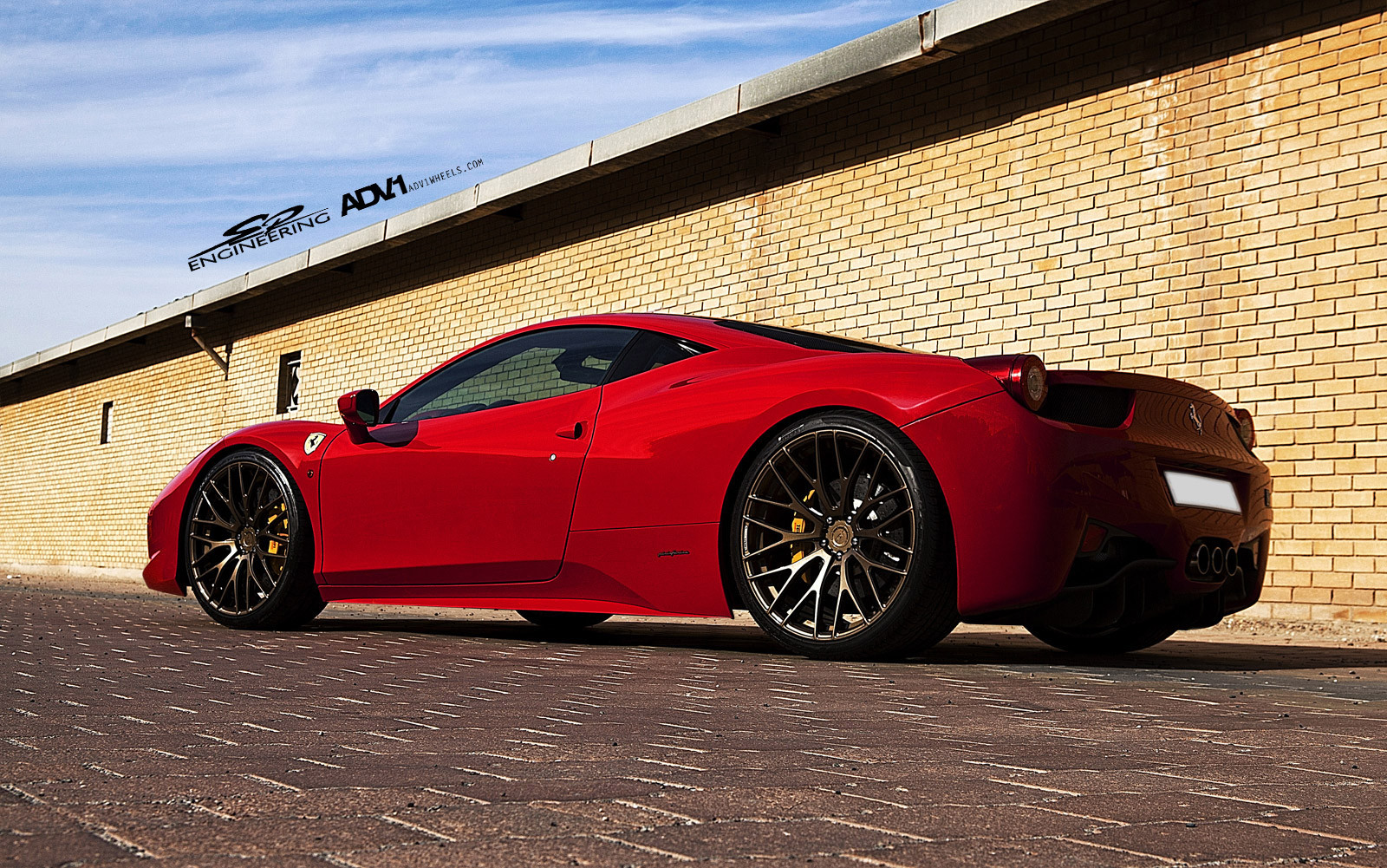 Custom ADV1 Wheels on Red Ferrari 458 - Photo by ADV.1