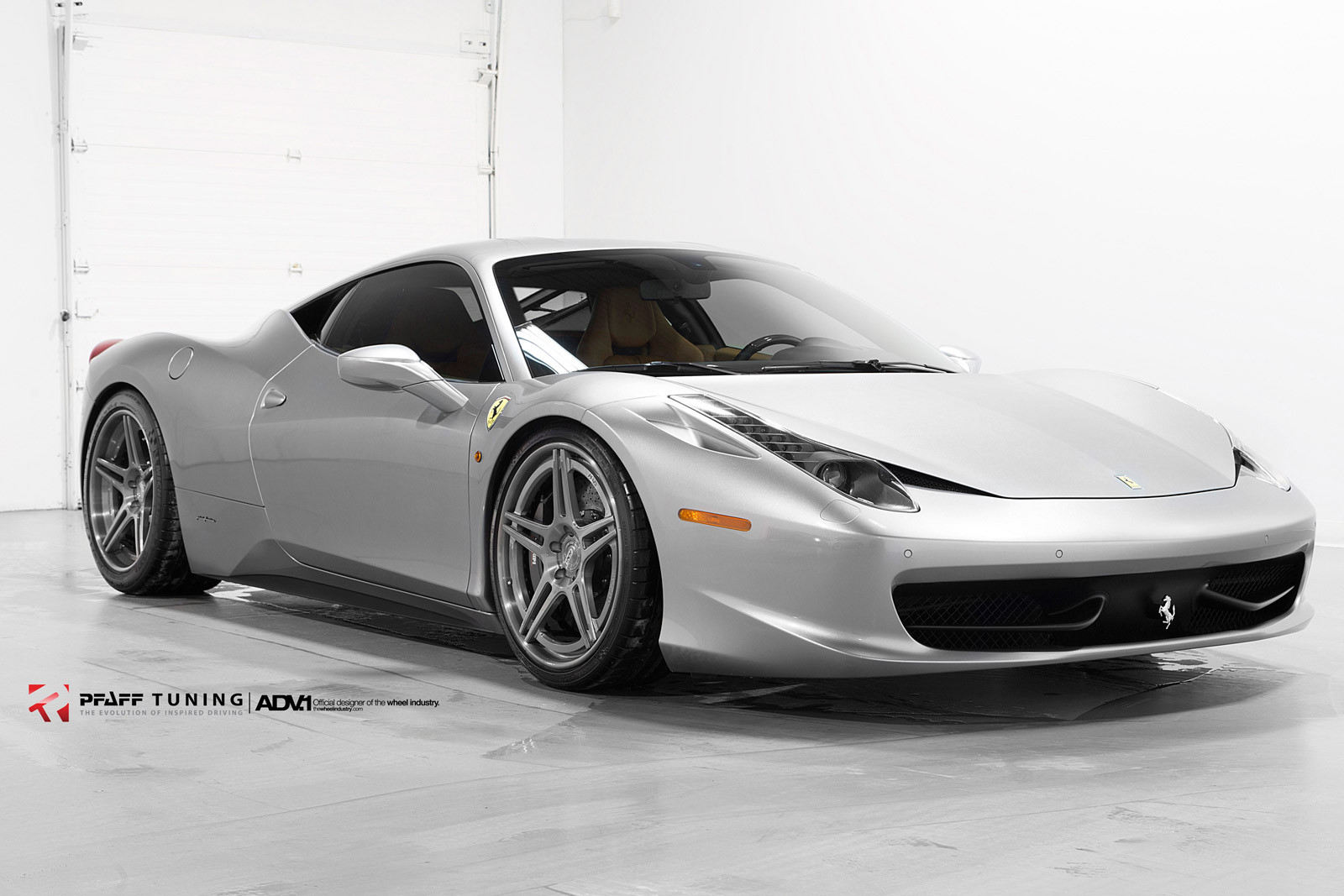 Gray Ferrari 458 with Aftermarket Headlights - Photo by ADV.1