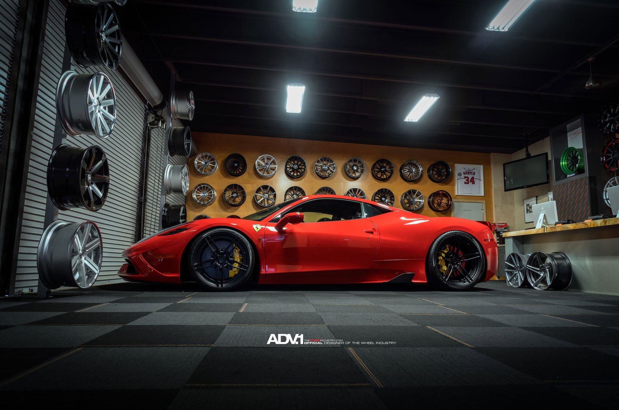 Custom Red Ferrari 458 Side Skirts - Photo by ADV.1