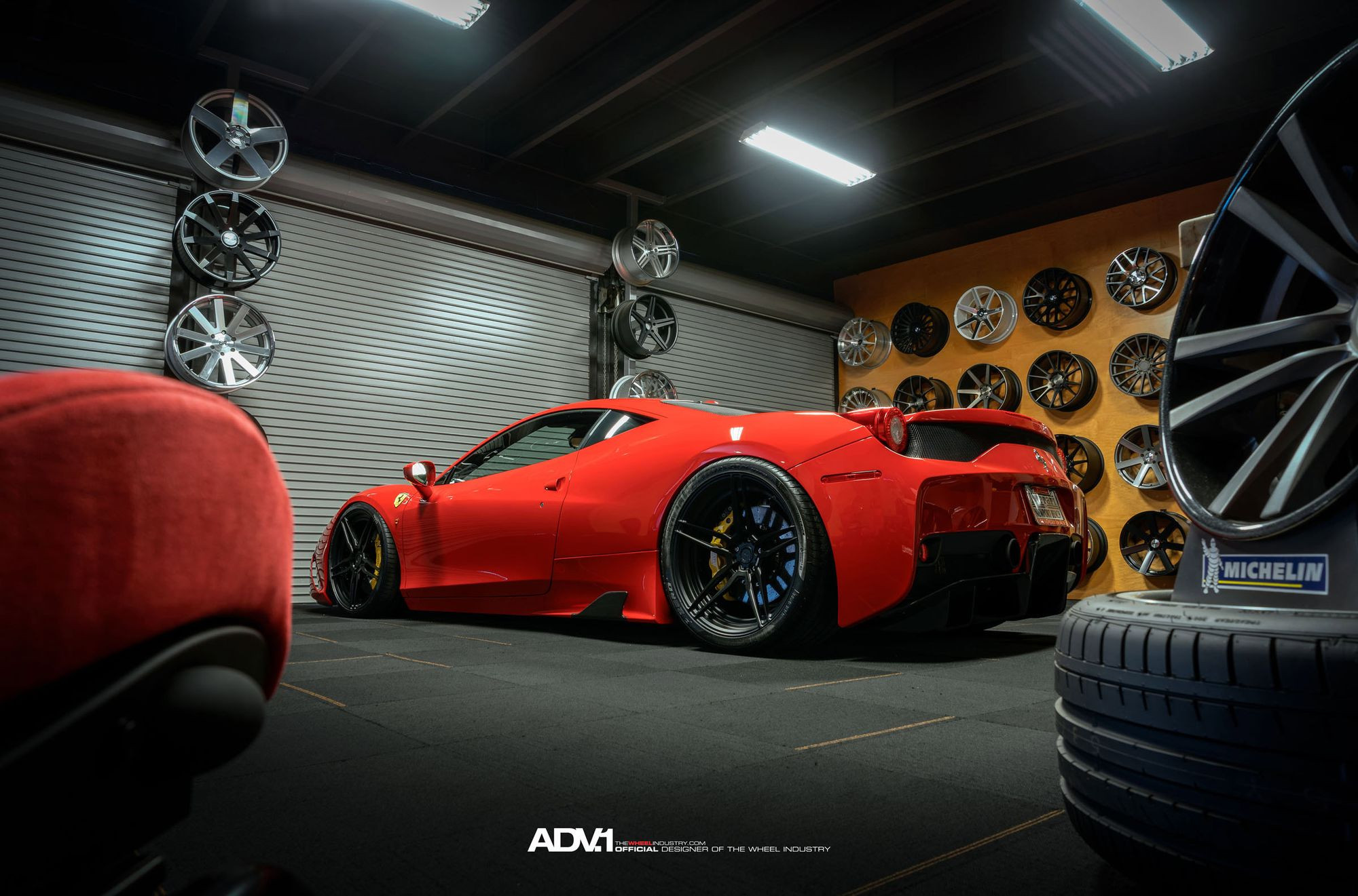 Rear Diffuser on Custom Red Ferrari 458 - Photo by ADV.1