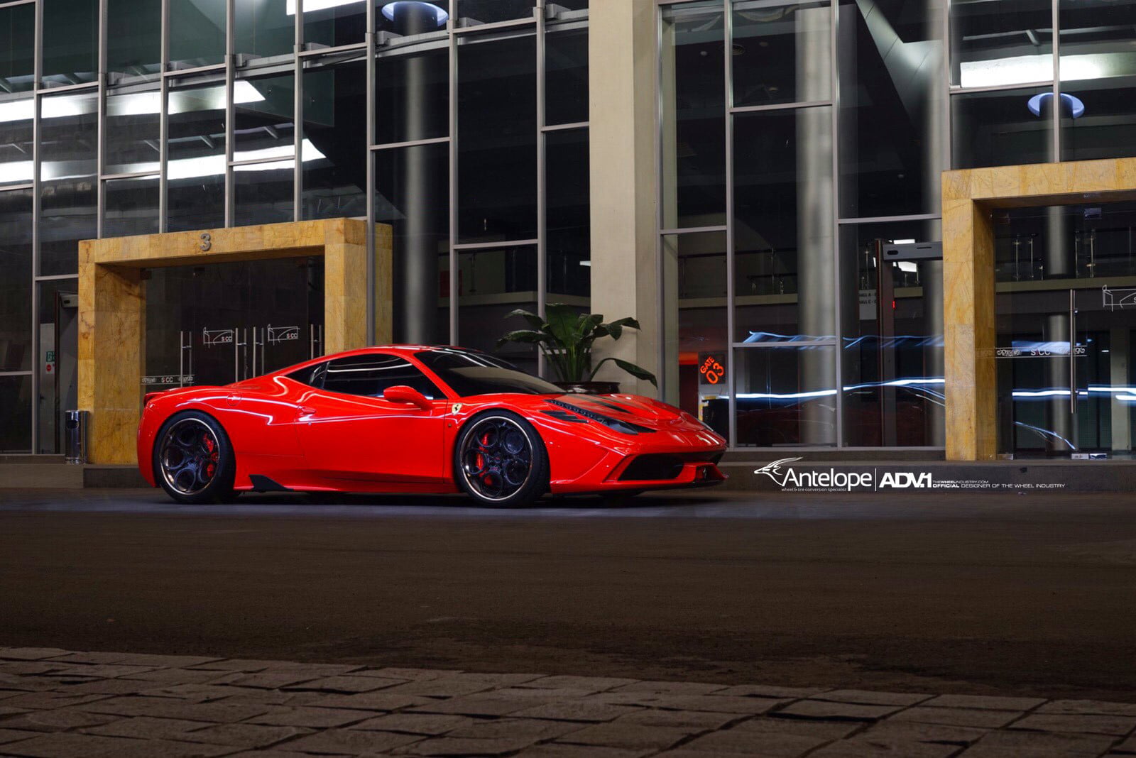 Red Ferrari 458 with Aftermarket Side Skirts - Photo by ADV.1