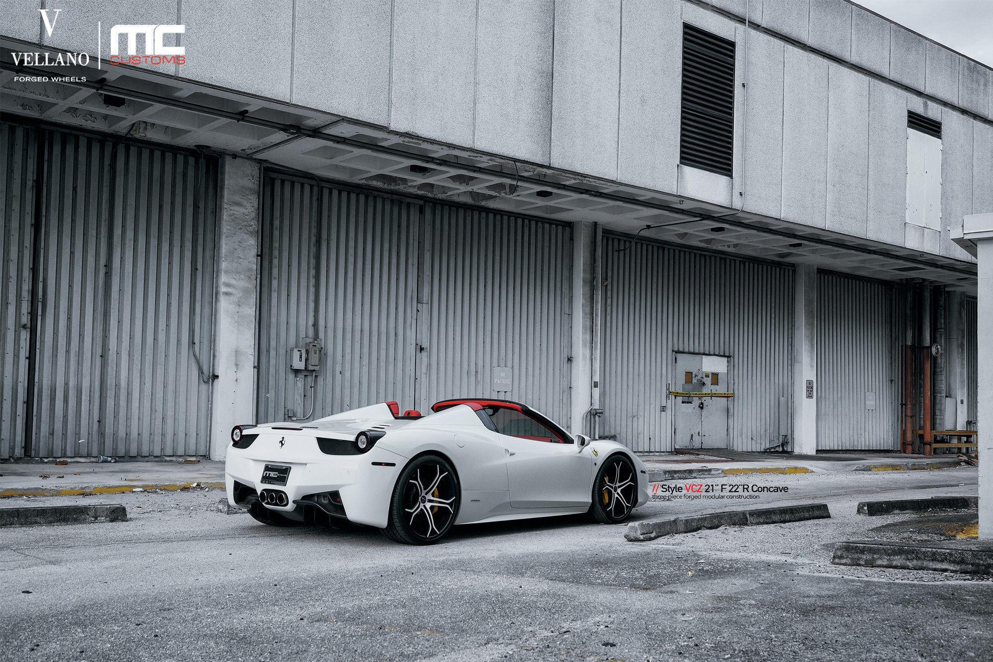 Aftermarket Rear Diffuser on White Ferrari 458 - Photo by Vellano