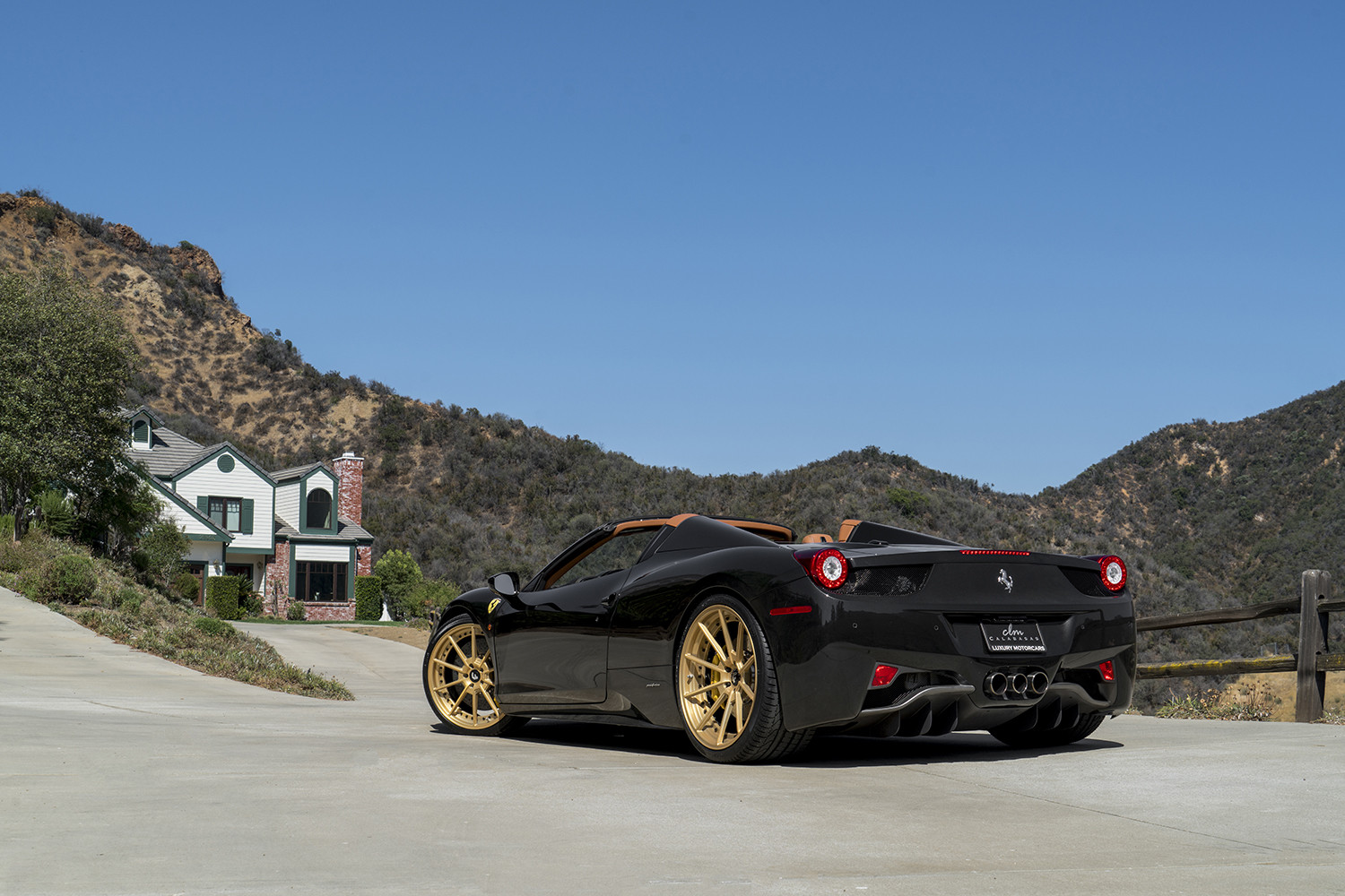 Gold Forgiato Wheels on Black Ferrari 458 - Photo by Forgiato