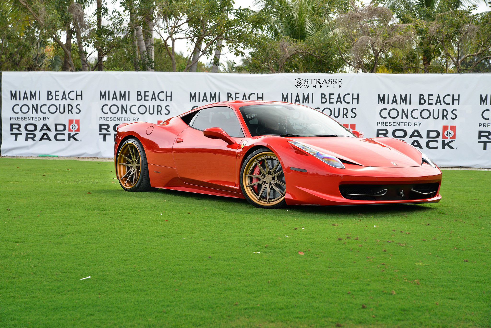 Red Ferrari 458 with Aftermarket Side Skirts - Photo by Strasse Forged