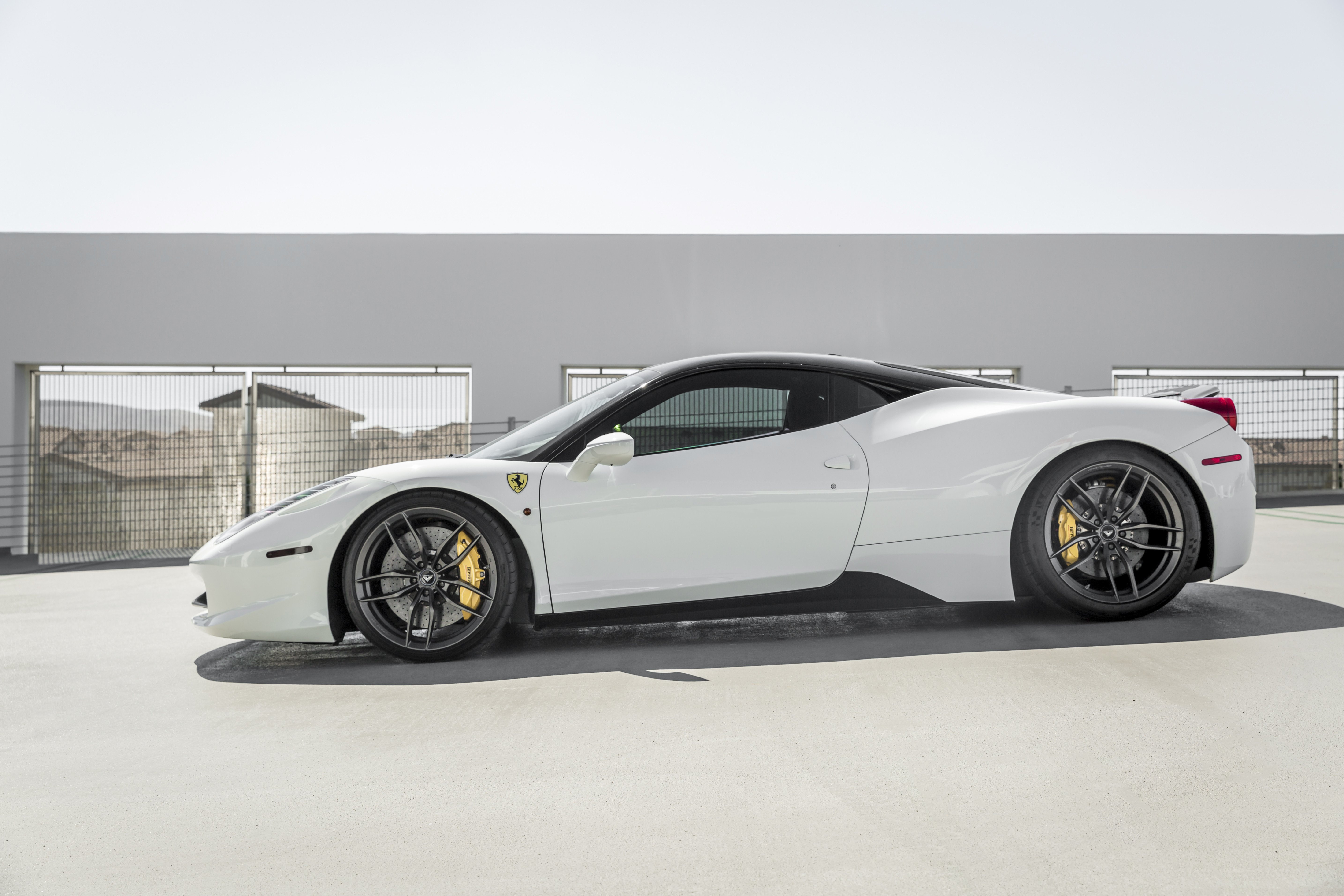 Aftermarket Side Skirts on White Ferrari 458 - Photo by Vorstiner