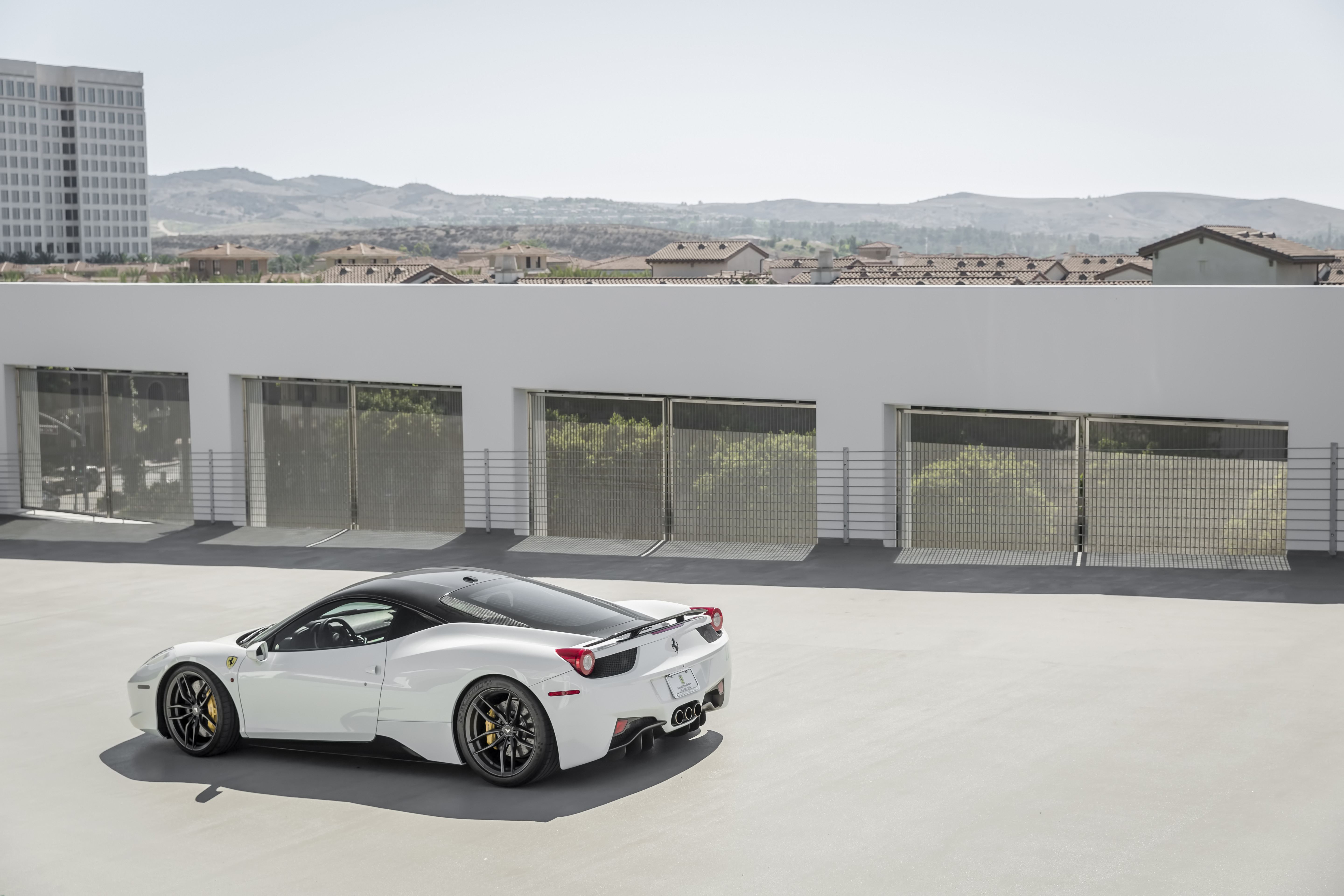 White Ferrari 458 with Carbon Fiber Rear Louvers - Photo by Vorstiner