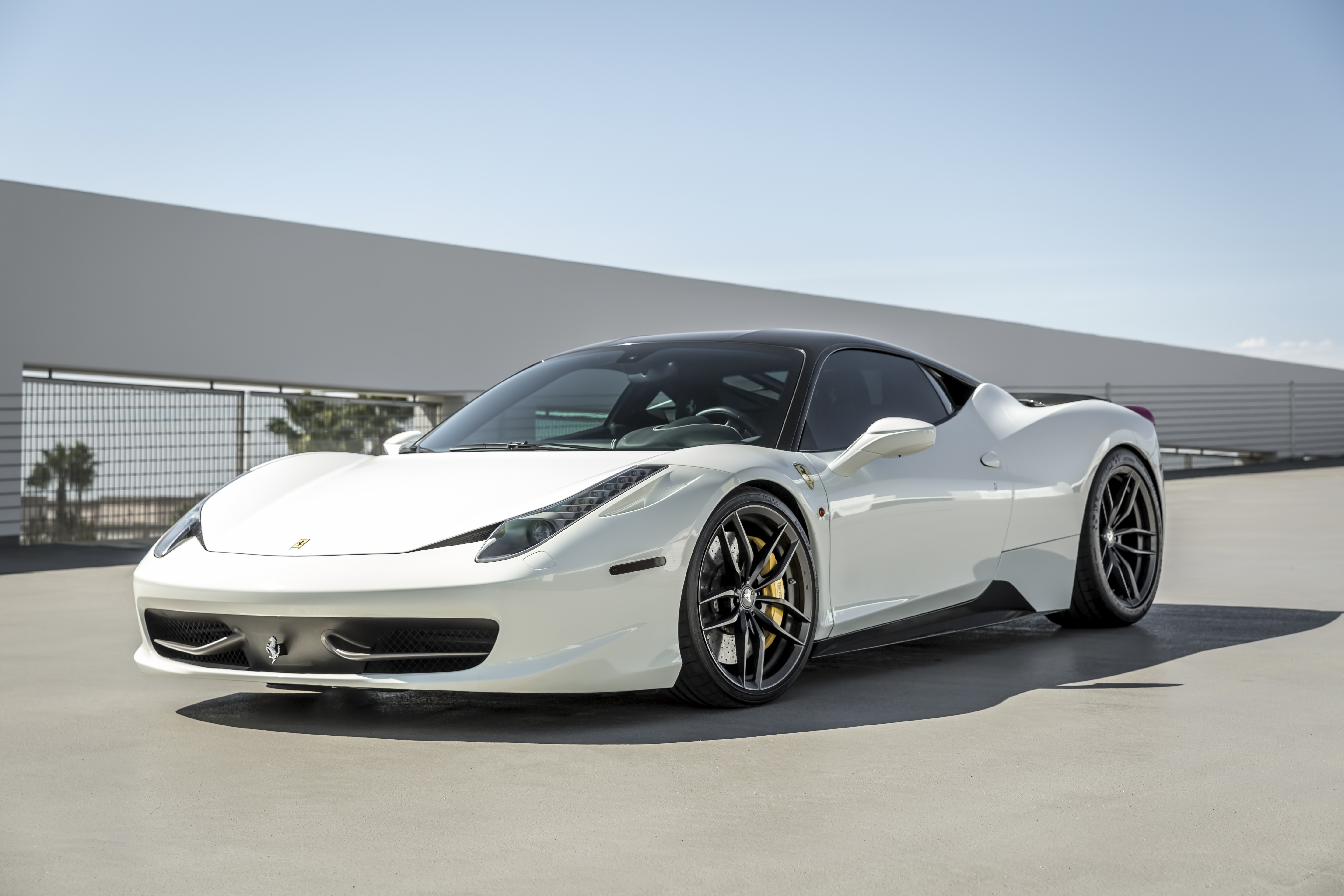 Dark Smoke LED Headlights on White Ferrari 458 - Photo by Vorstiner