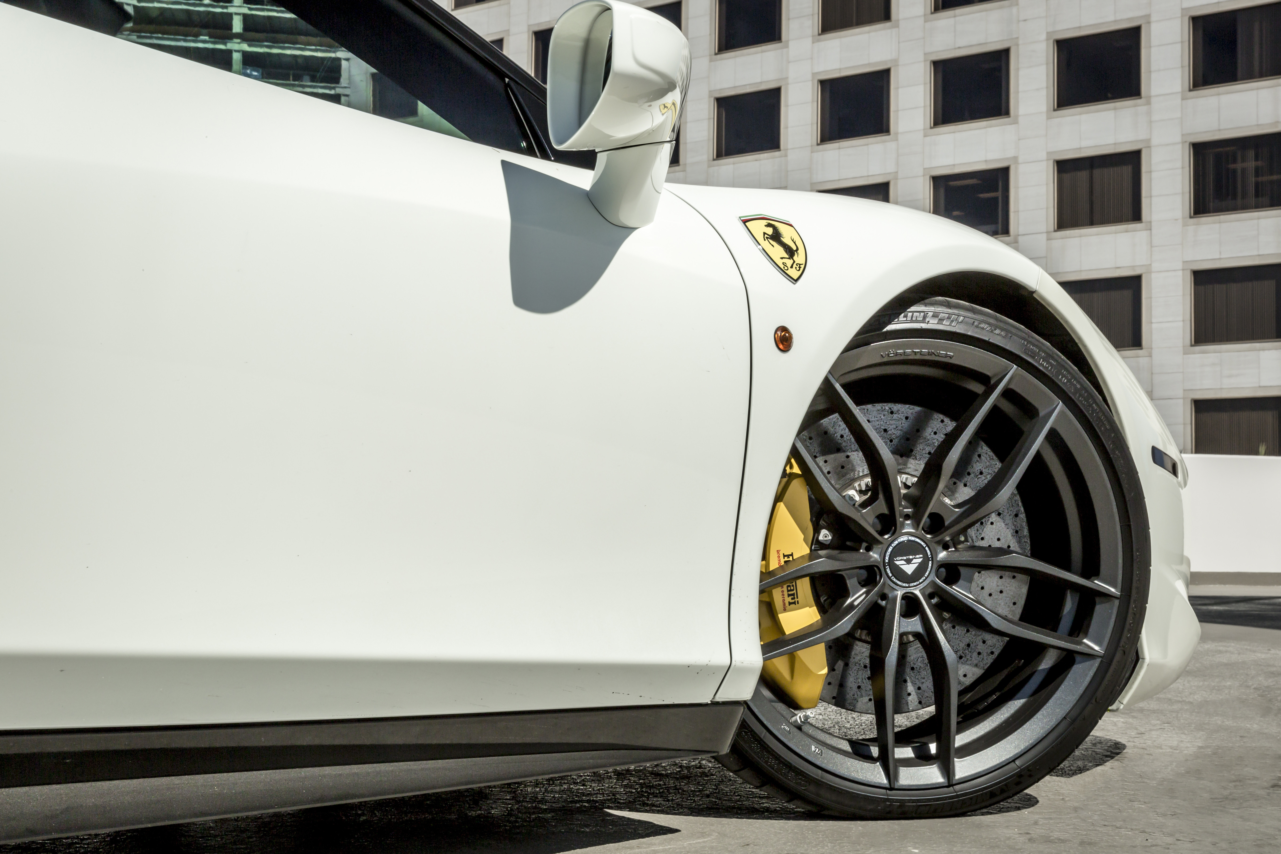 White Ferrari 458 with Forged Vorsteiner Rims - Photo by Vorstiner