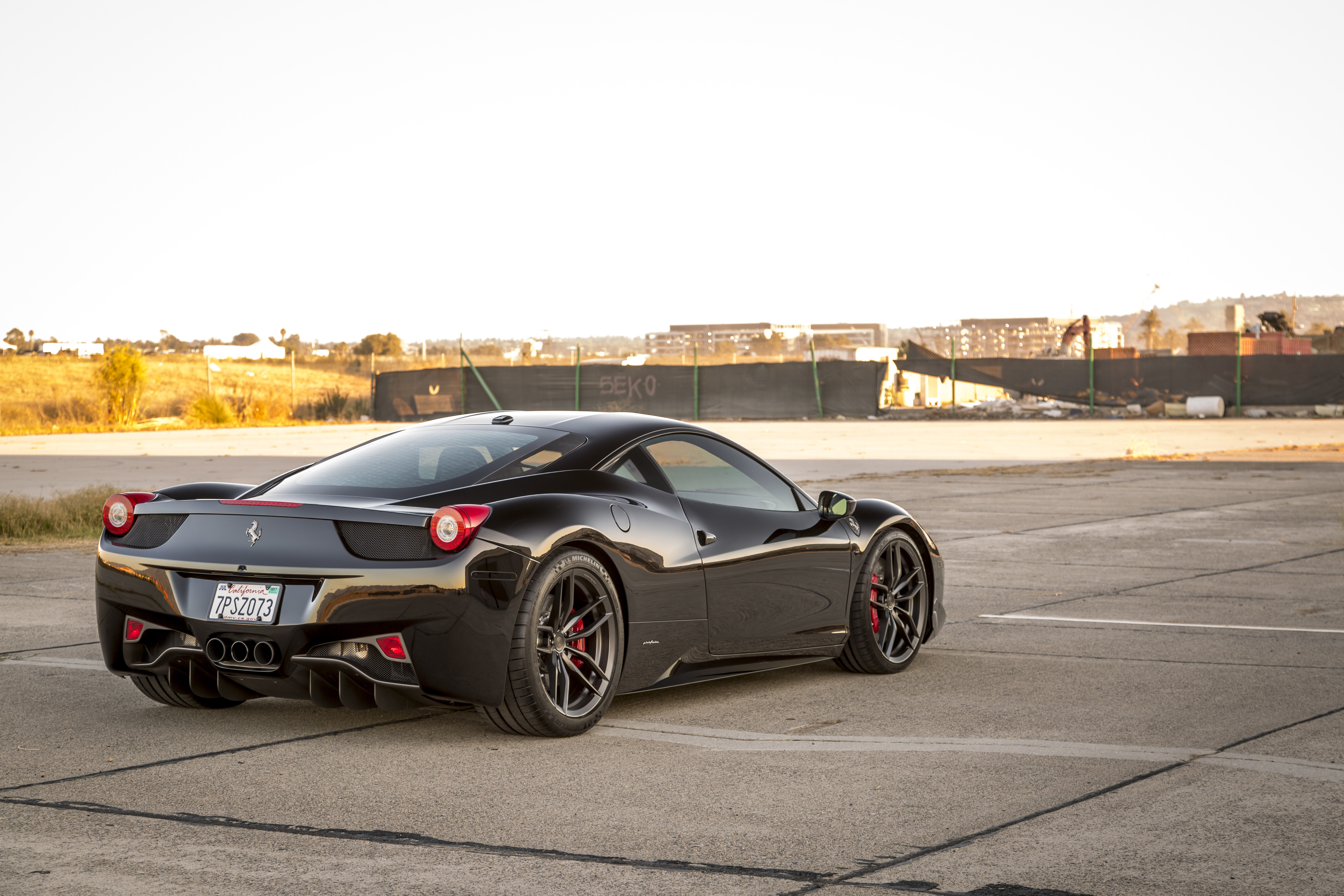 Red LED Taillights on Black Ferrari 458 - Photo by Vorstiner