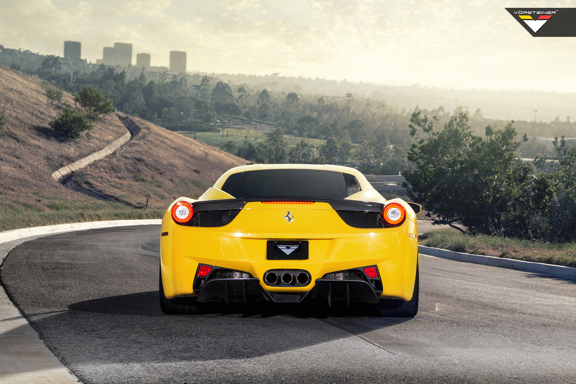 Yellow Ferrari 458 with Carbon Fiber Rear Diffuser - Photo by Vorstiner