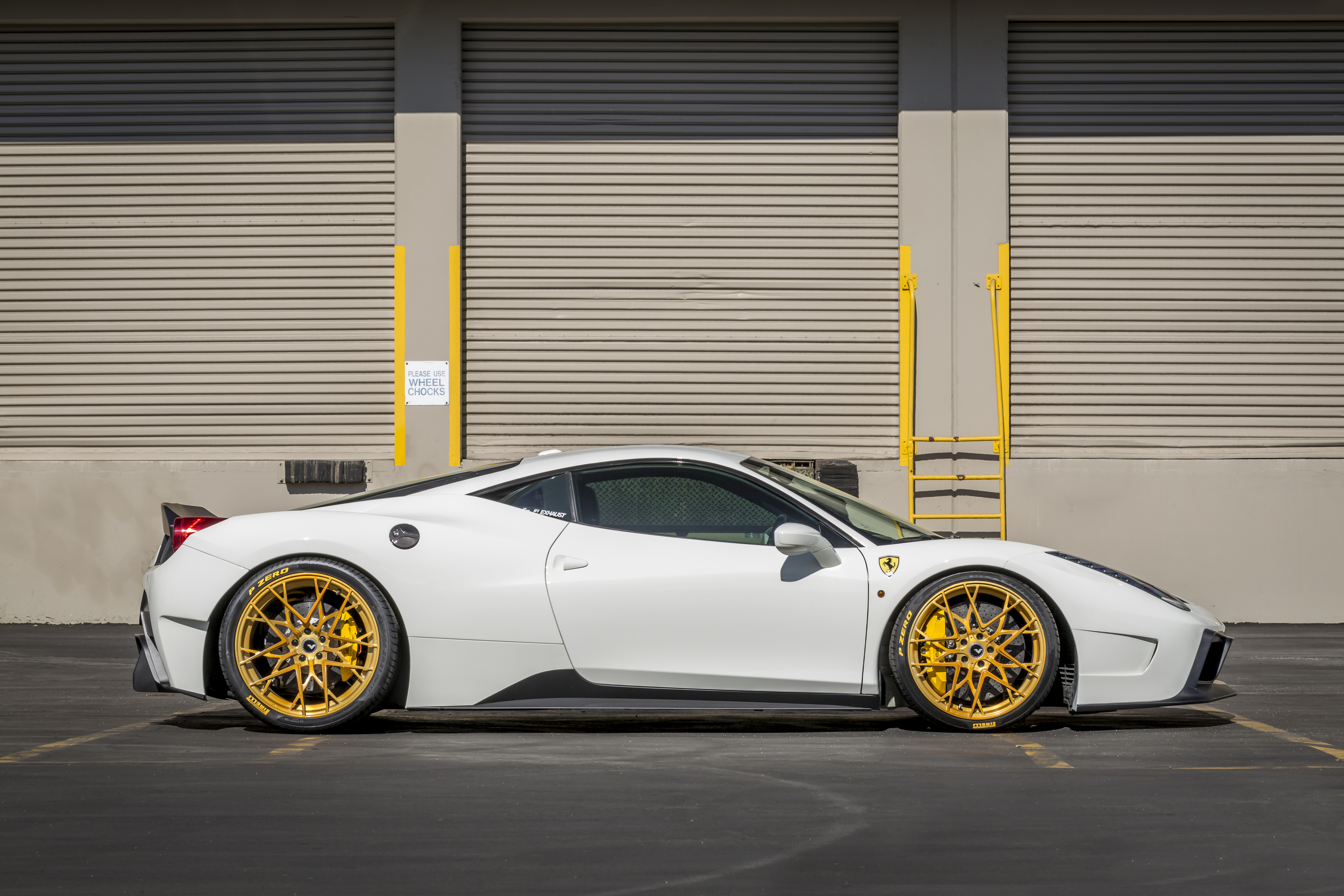 Custom White Ferrari 458 on Pirelli Tires - Photo by Vorstiner