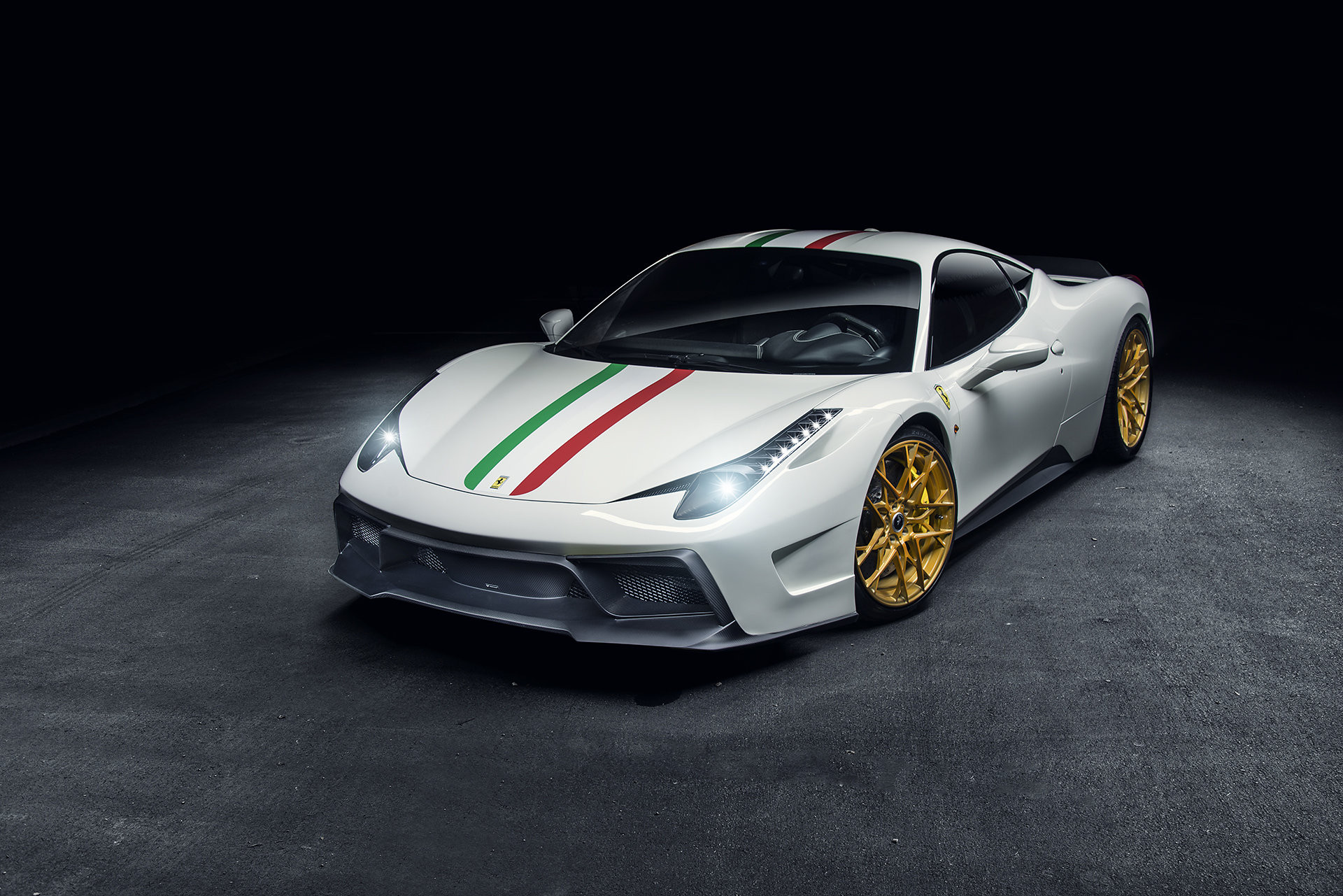 Carbon Fiber Canards on White Ferrari 458 - Photo by Vorstiner