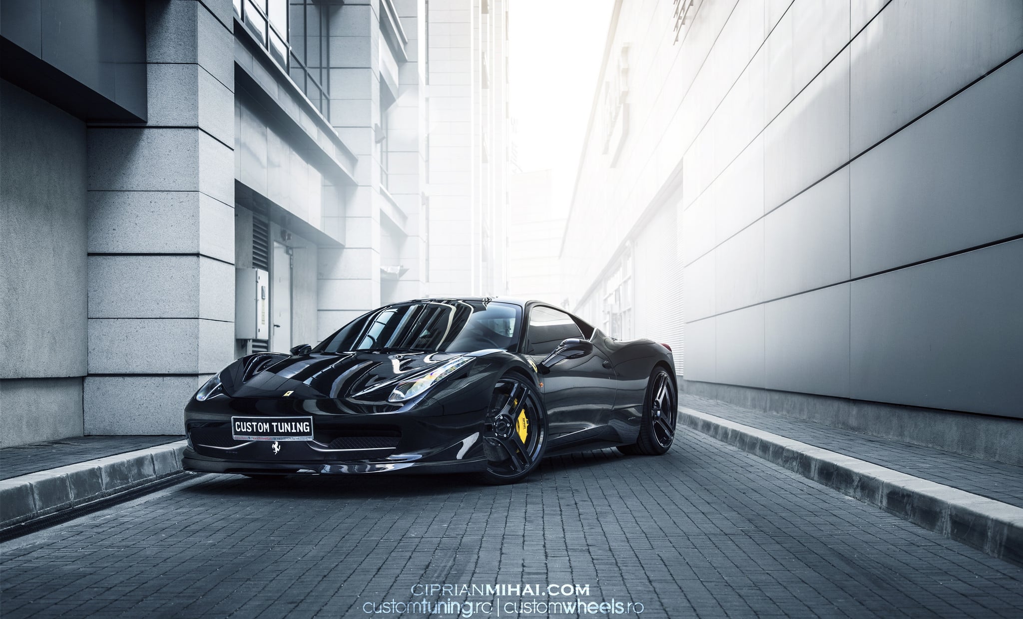 Black Ferrari 458 with Custom Wheels - Photo by Ciprian Mihai