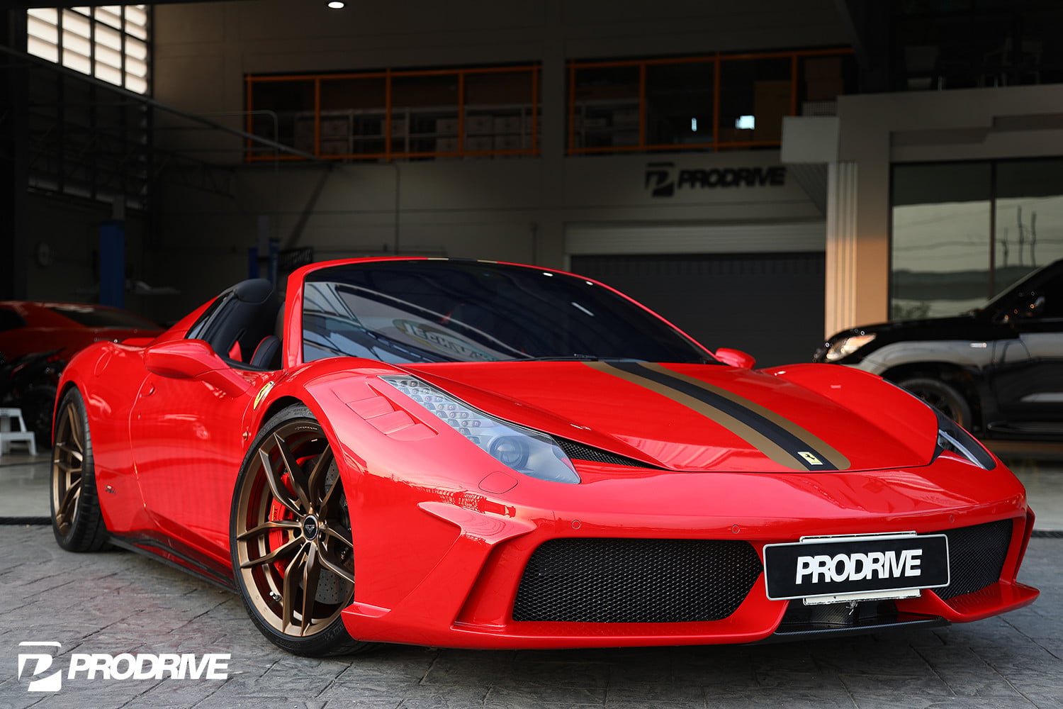Red Ferrari 458 with Dark Smoke LED Headlights  - Photo by Vorsteiner
