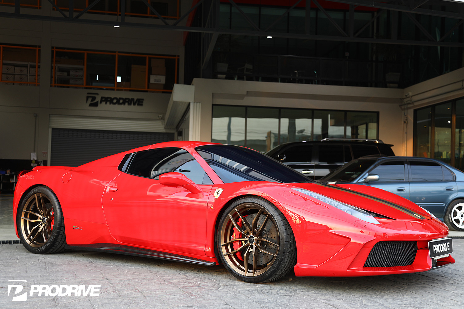 Custom Red Ferrari 458 Side Skirts  - Photo by Vorsteiner