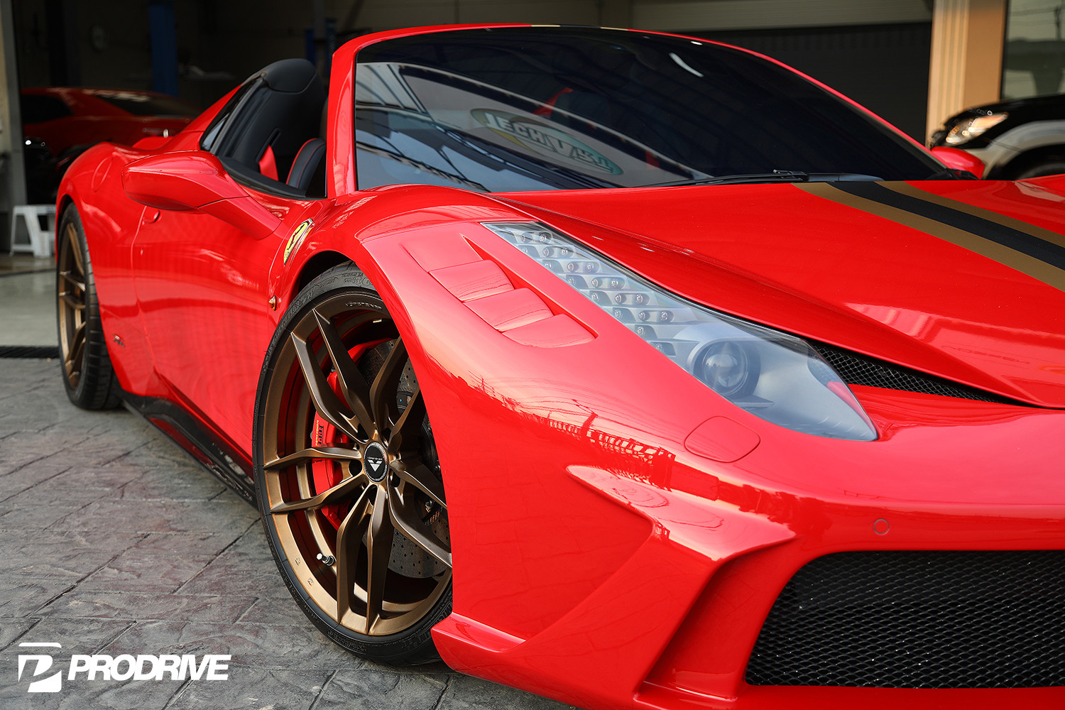 Bronze Vorsteiner Wheels on Red Ferrari 458 - Photo by Vorsteiner