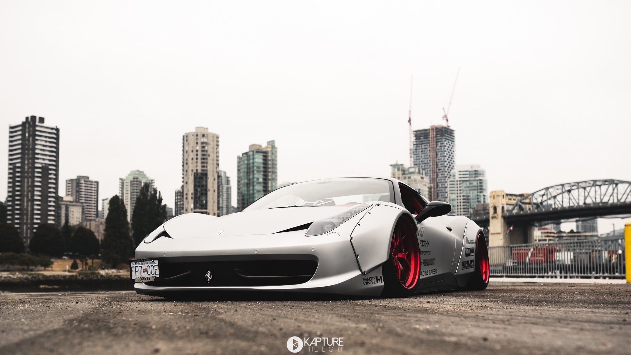 Liberty Walk Body Kit on White Ferrari 458 - Photo by Kelen Loewen