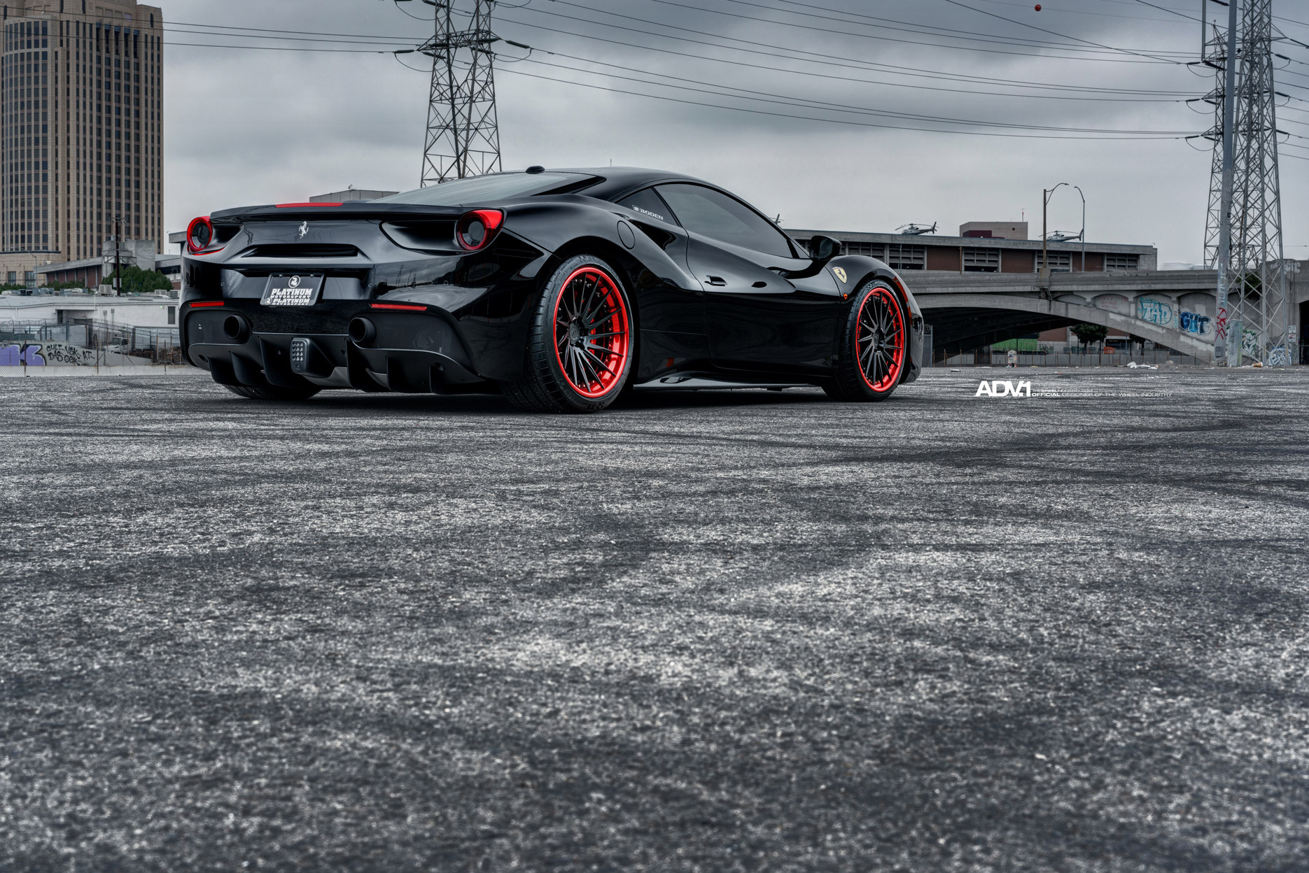 Stanced Ferrari 488 on ADV1 Wheels - Photo by ADV.1