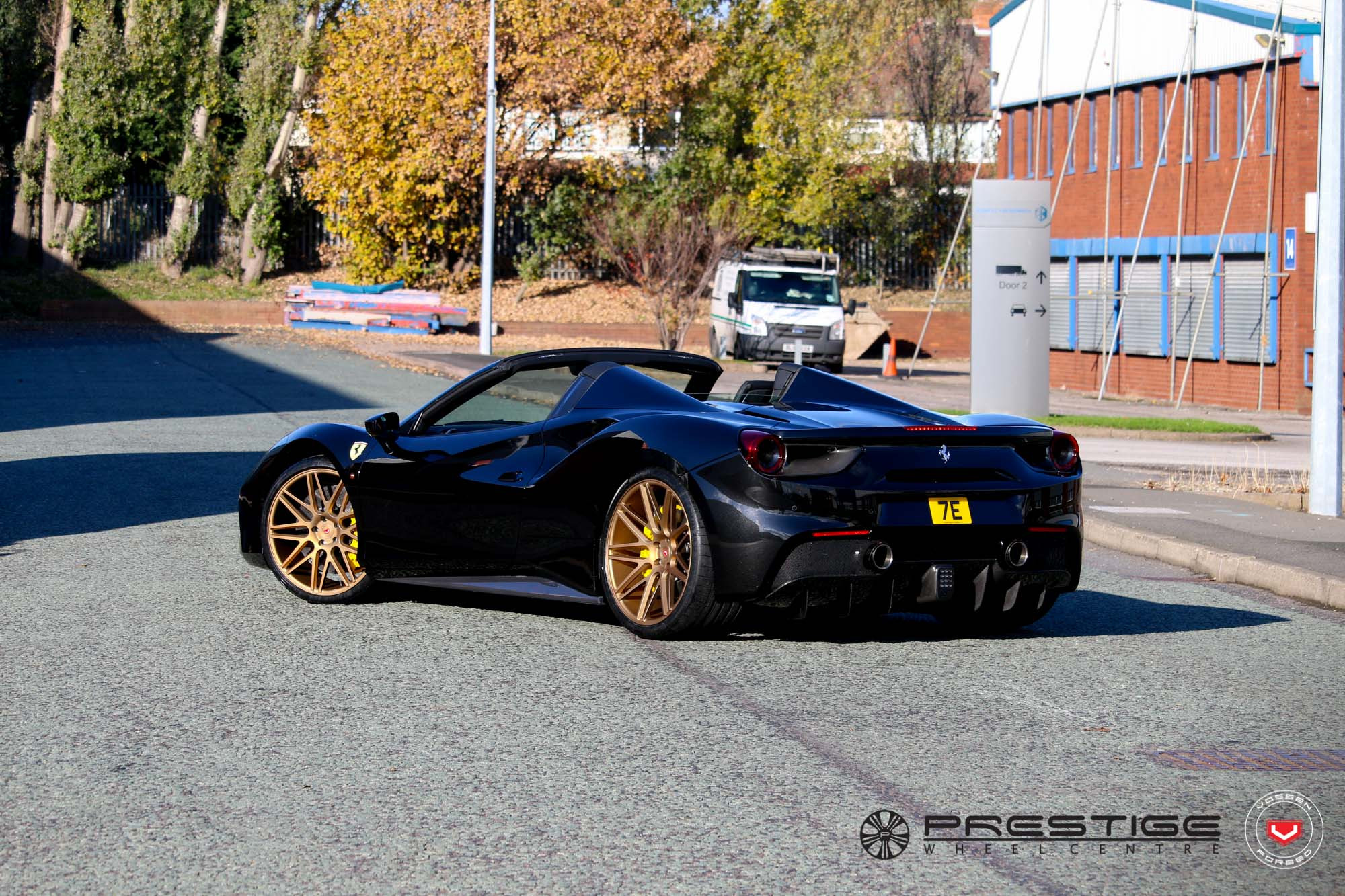 Rear Diffuser with Single Exhaust Tips on Ferrari 488 - Photo by Vossen