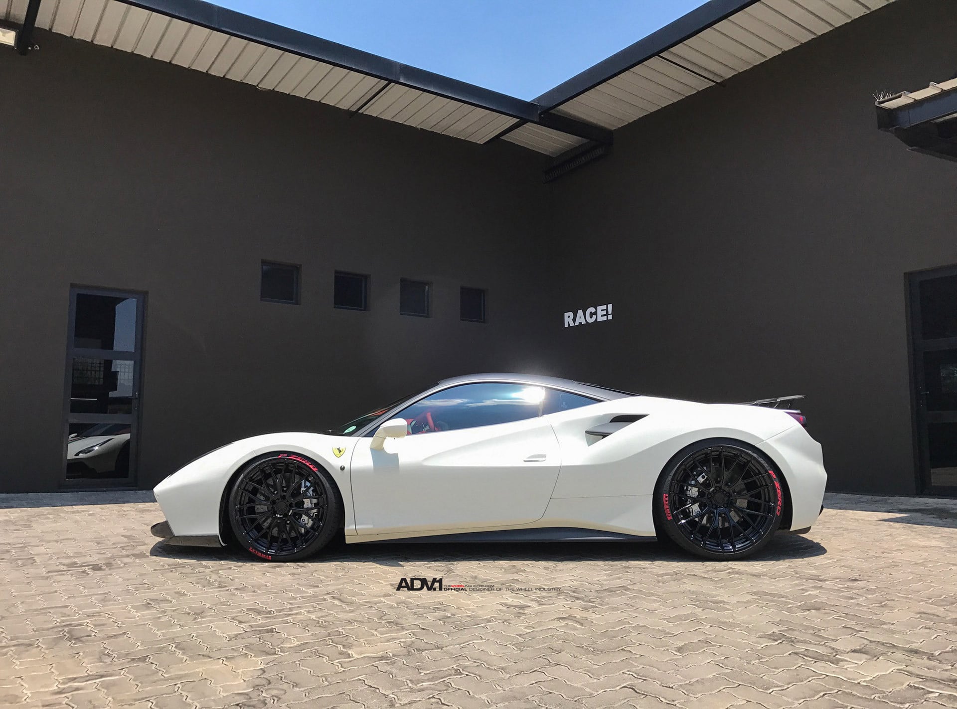 Aftermarket Side Scoops on White Ferrari 488 - Photo by ADV.1