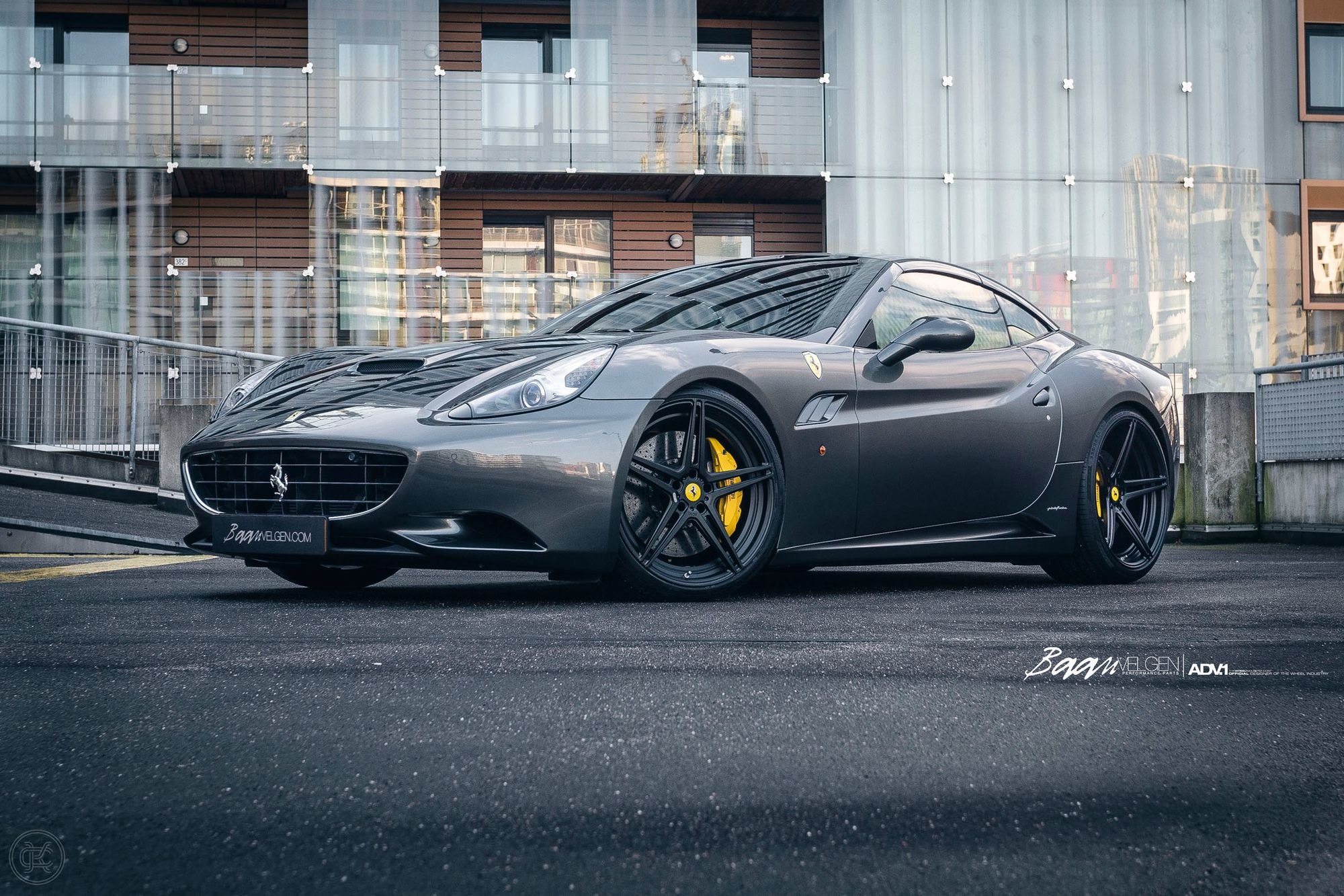 Magnificent Charcoal Gray Ferrari California Fitted With
