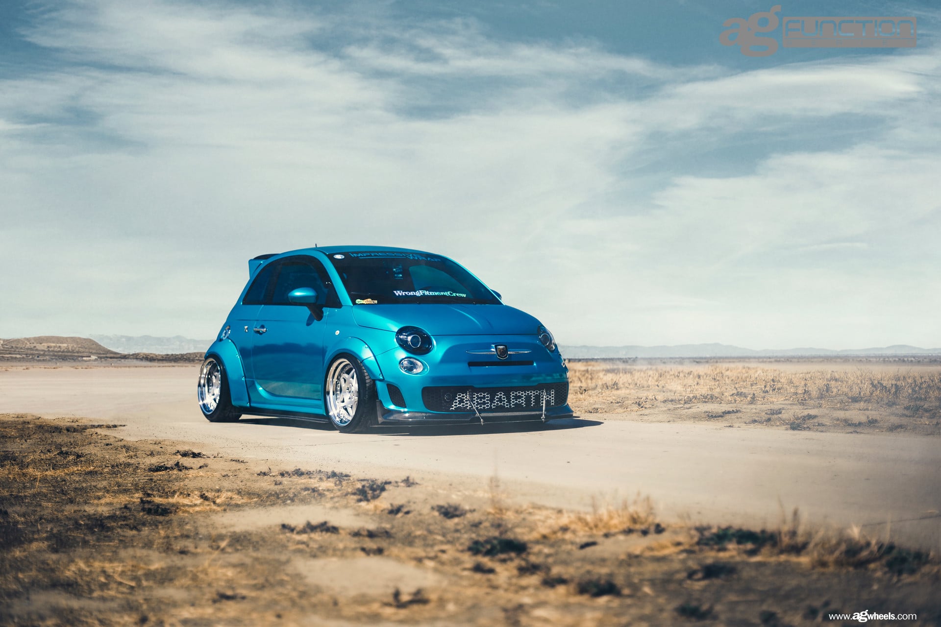 Custom Body Kit on Blue Fiat 500 - Photo by Avant Garde Wheels