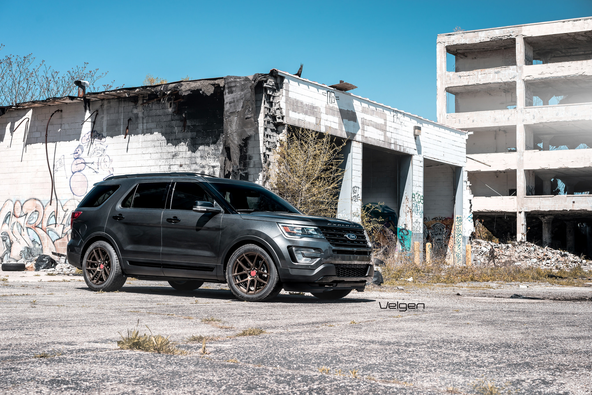 Falken Tires on Black Ford Explorer - Photo by Velgen Wheels
