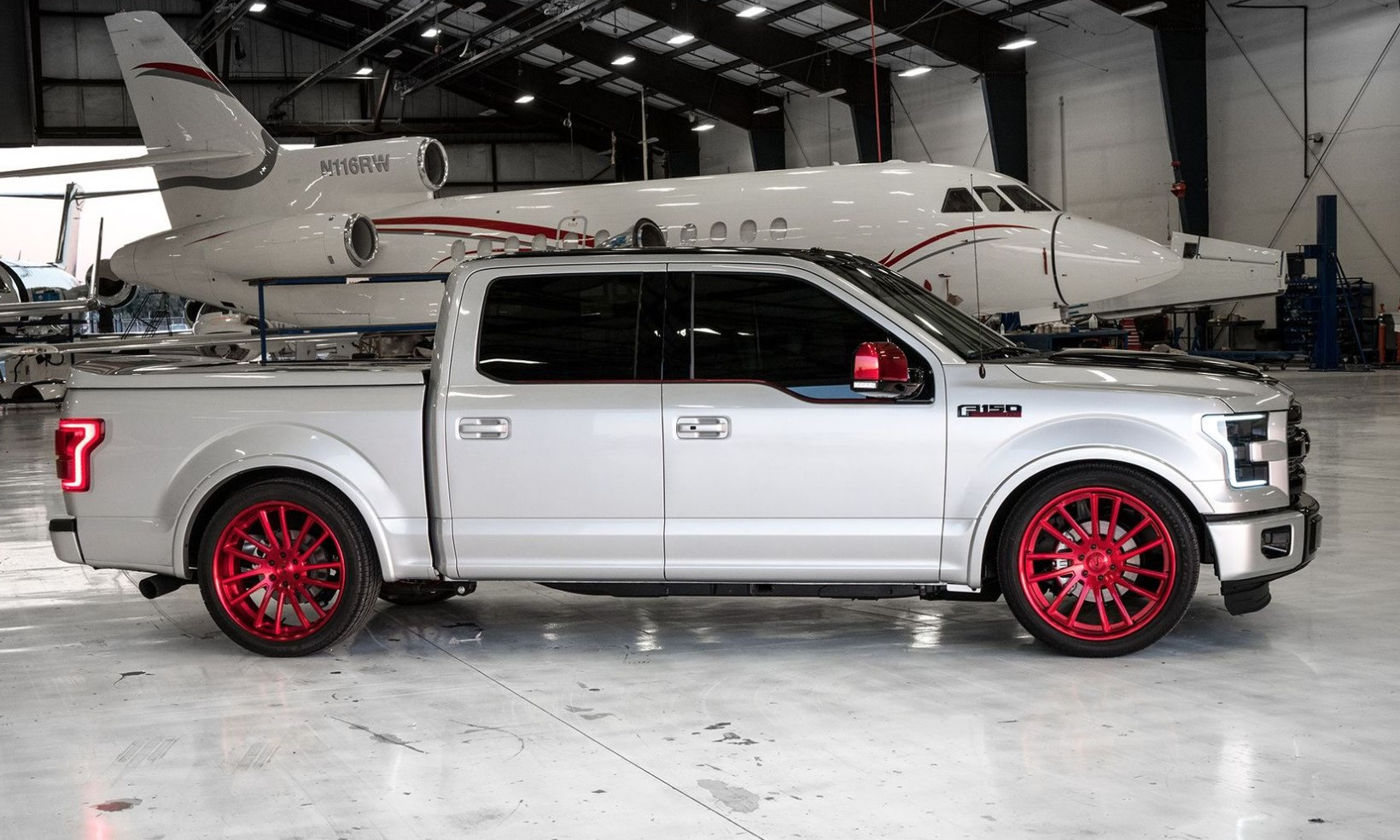 Ford F150 Supercrew With Red Custom painted Wheels - Photo by CGS Performance