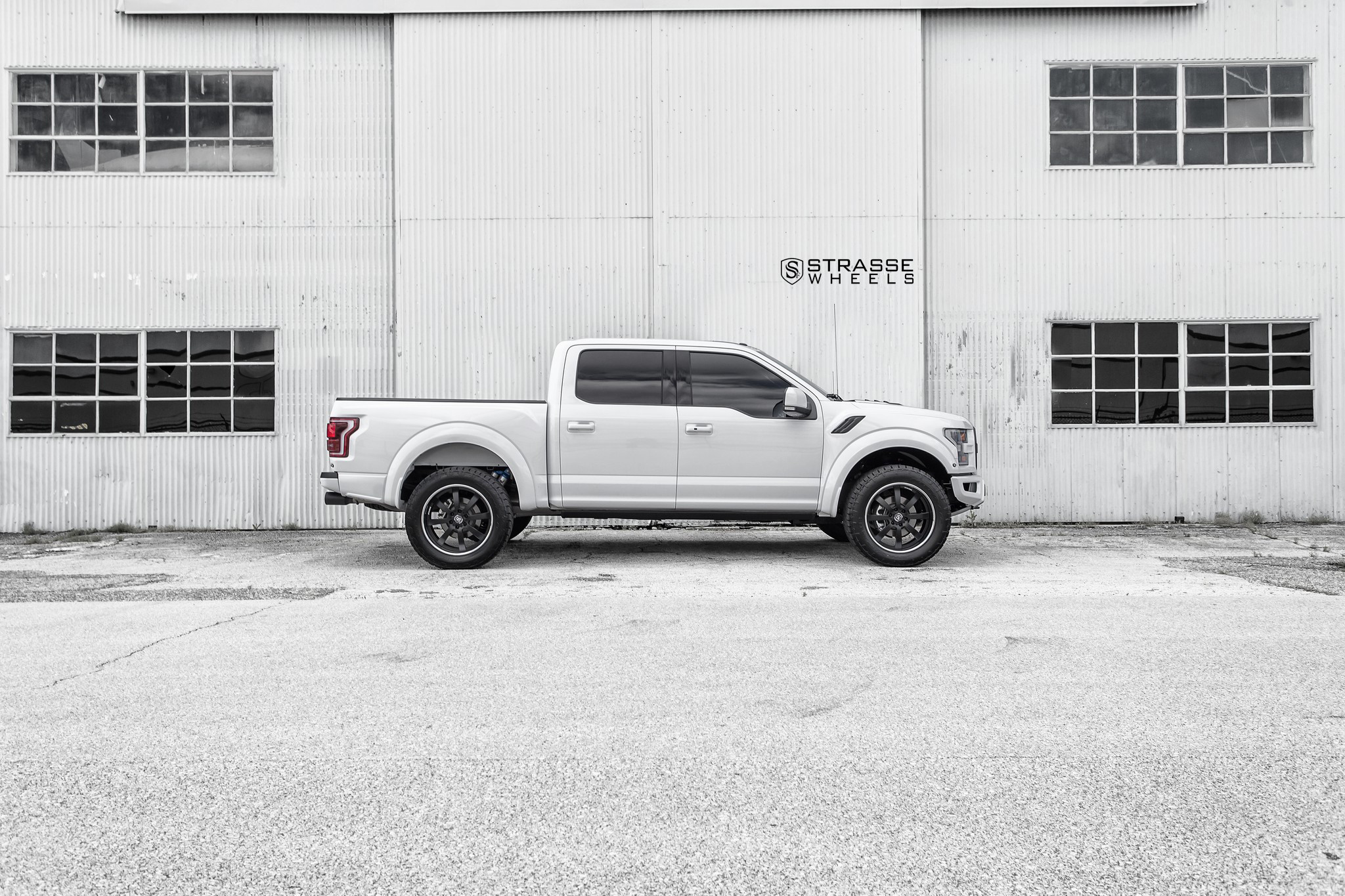 Satin Black Strasse Wheels on White Ford F-150 - Photo by Strasse Forged