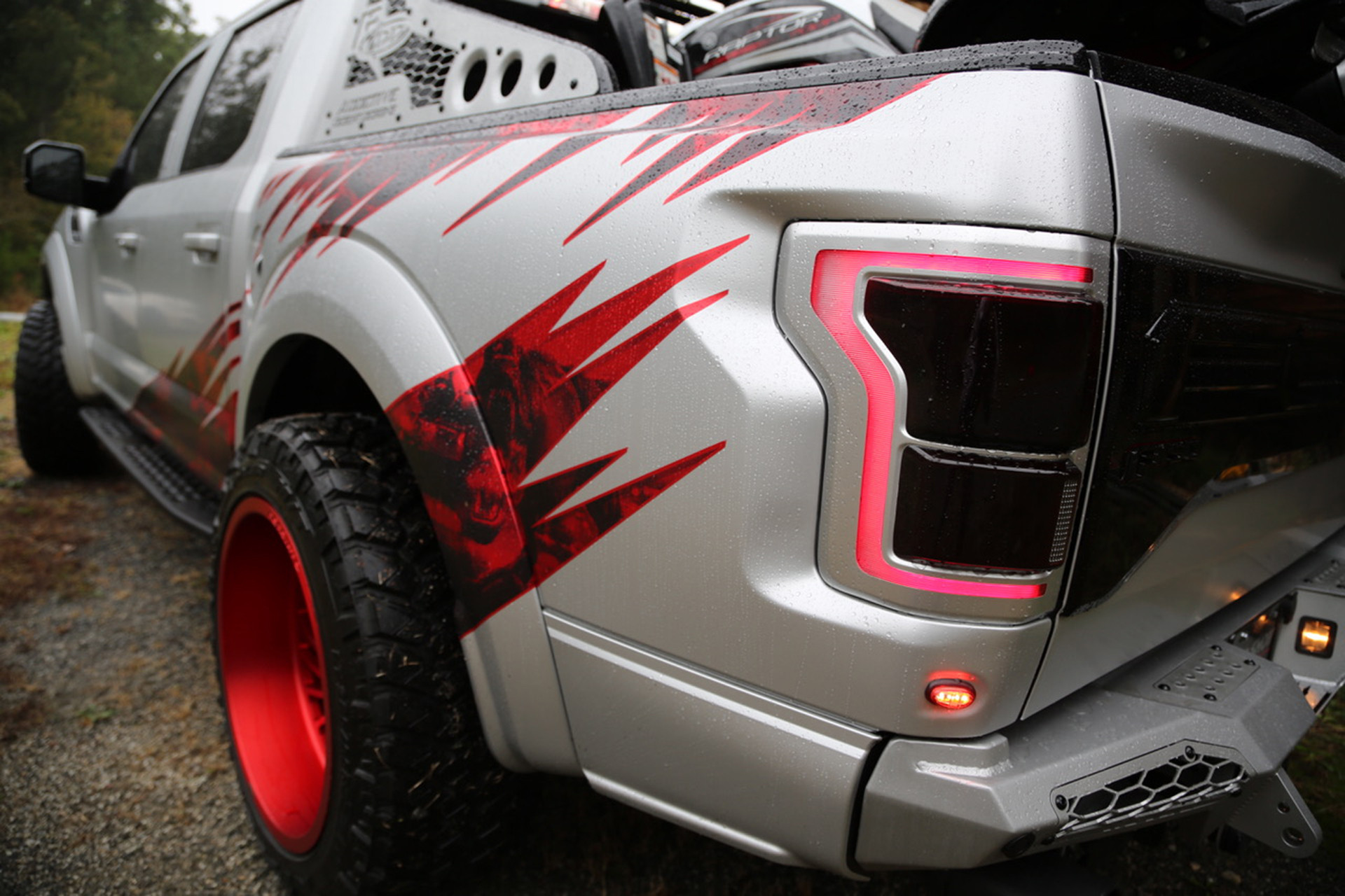 Red Smoke Taillights on Silver Ford F-150 - Photo by Forgiato