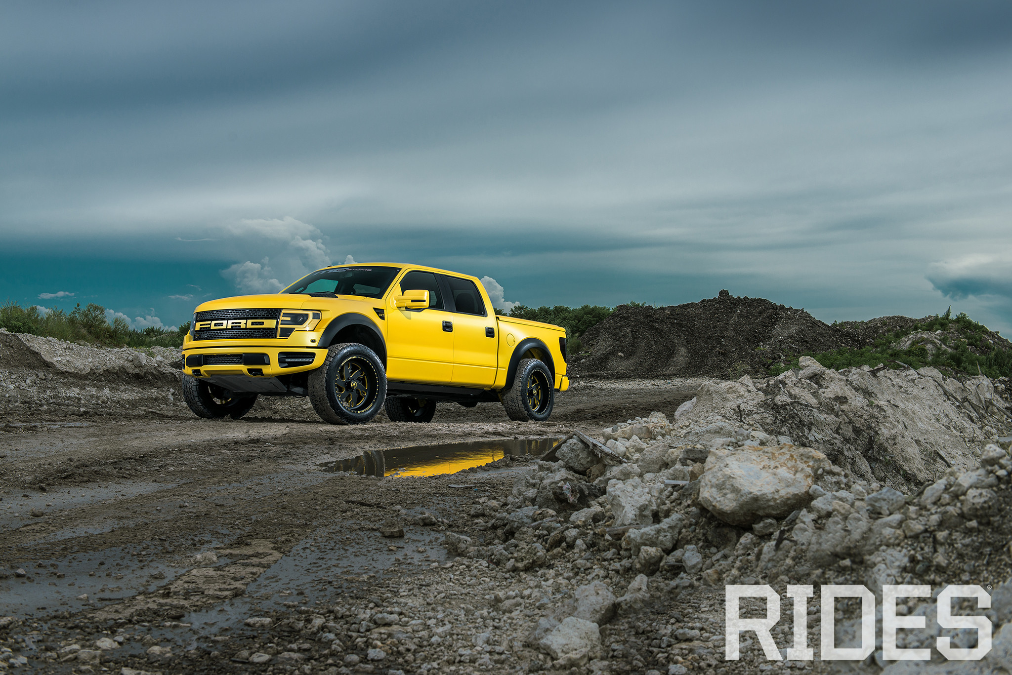 Yellow Ford Raptor With American Force Wheels - Photo by MC Customs