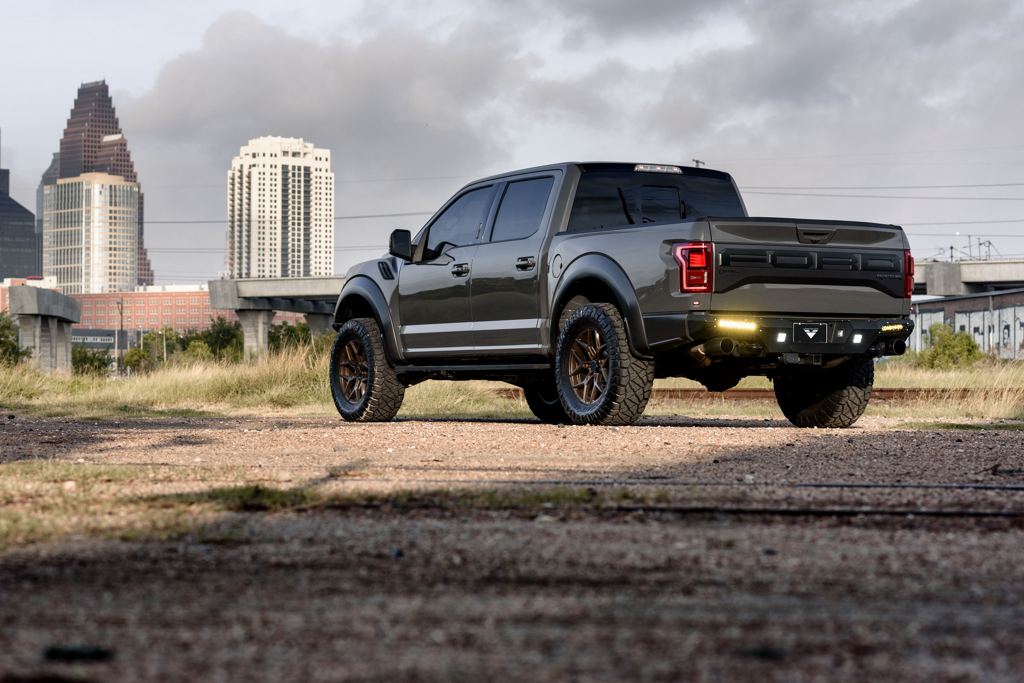 Rear Bumper with LED Lights on Gray Ford F-150 - Photo by Venom Rex