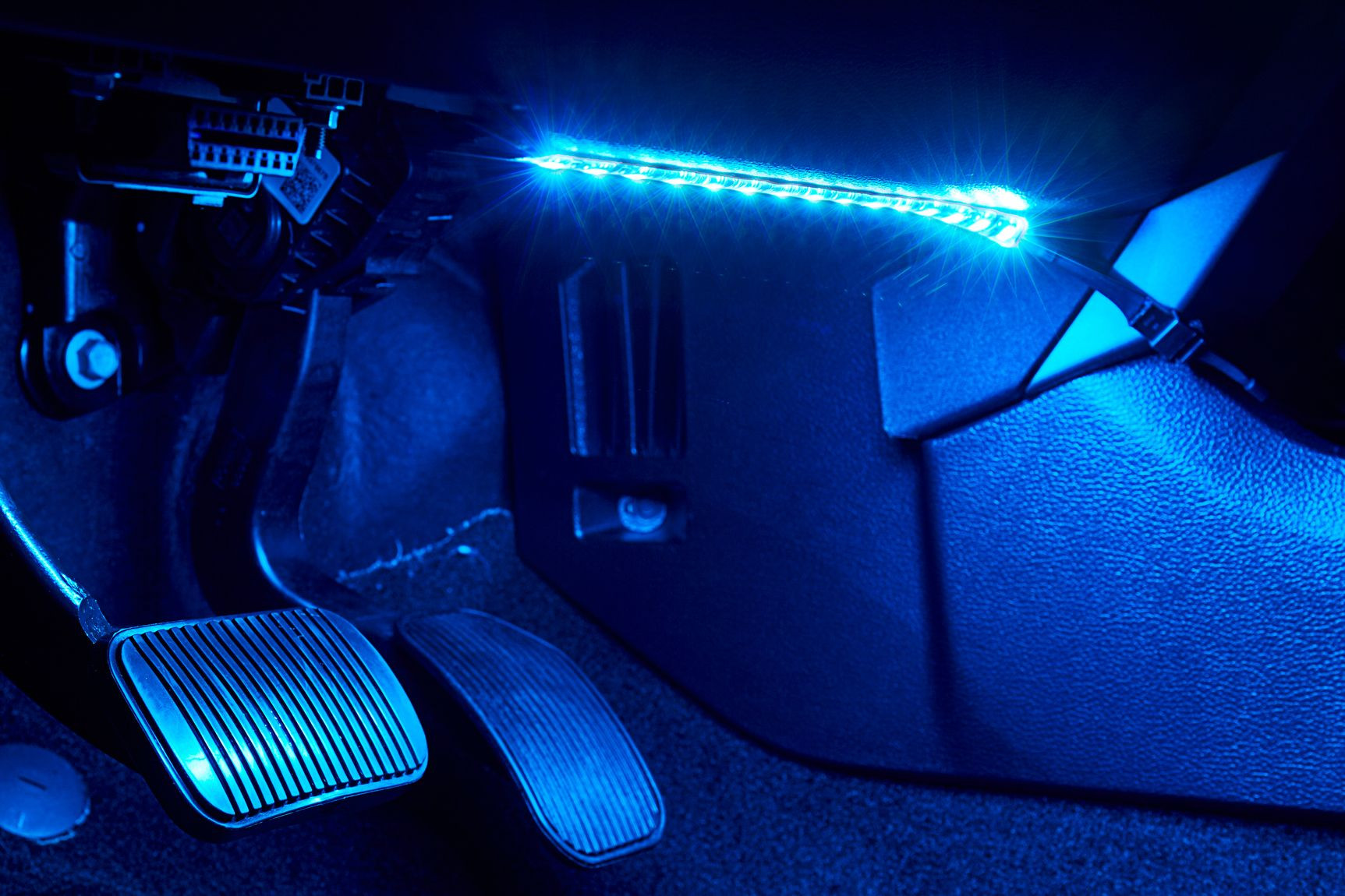 Custom LED Interior Kit in Blue Lifted Ford F-150 - Photo by CARiD