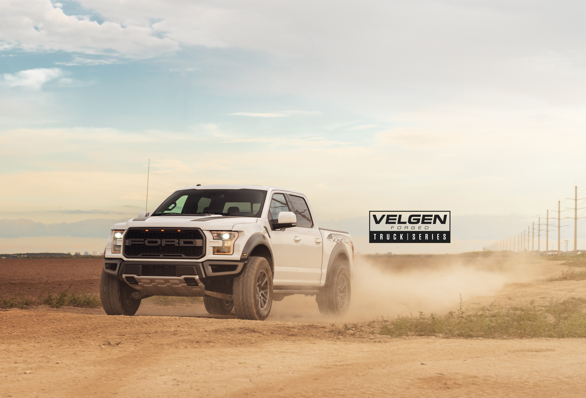 Custom LED-Bar Headlights on White Ford F-150 - Photo by Velgen Wheels