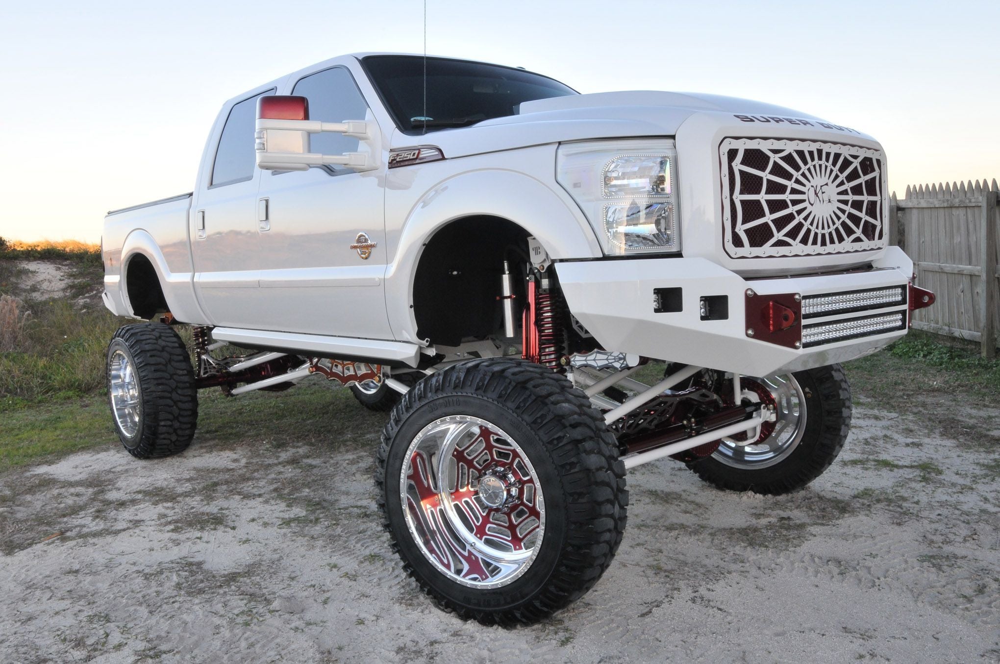 Custom Grille with LED Light Bars on Ford Powerstroke - Photo by Joe Greeves