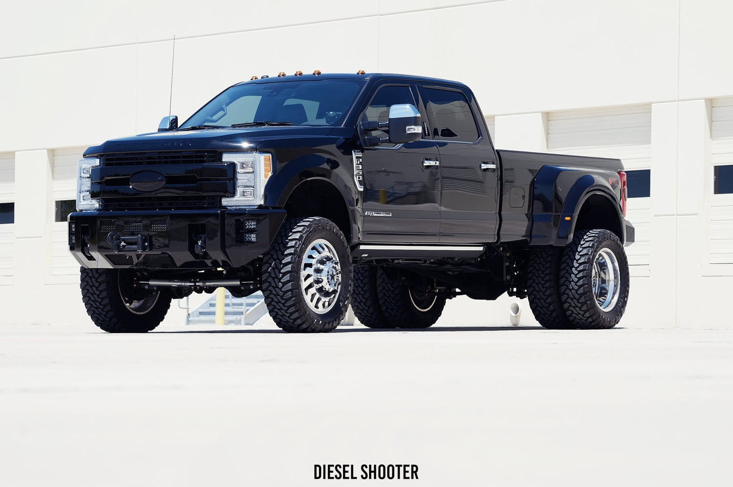Rigid Off-Road LED lights on Black Ford F-350 - Photo by Diesel Shooter