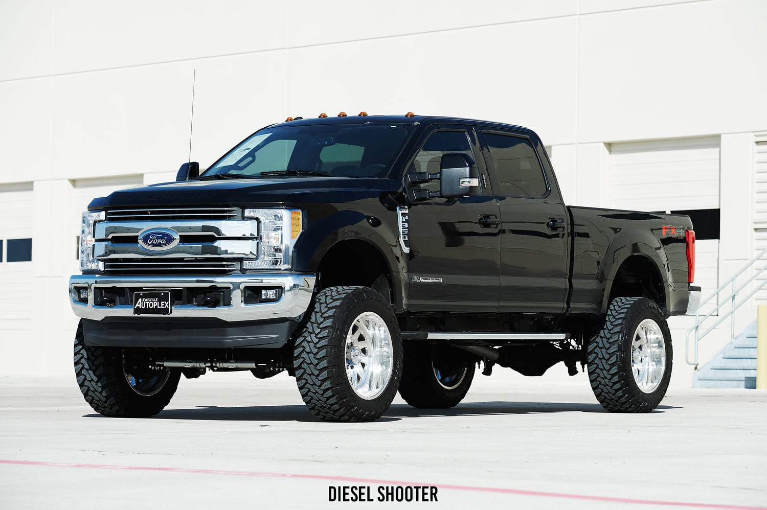 Black Ford F-350 Lariat on FTS Series Custom Wheels - Photo by Diesel Shooter