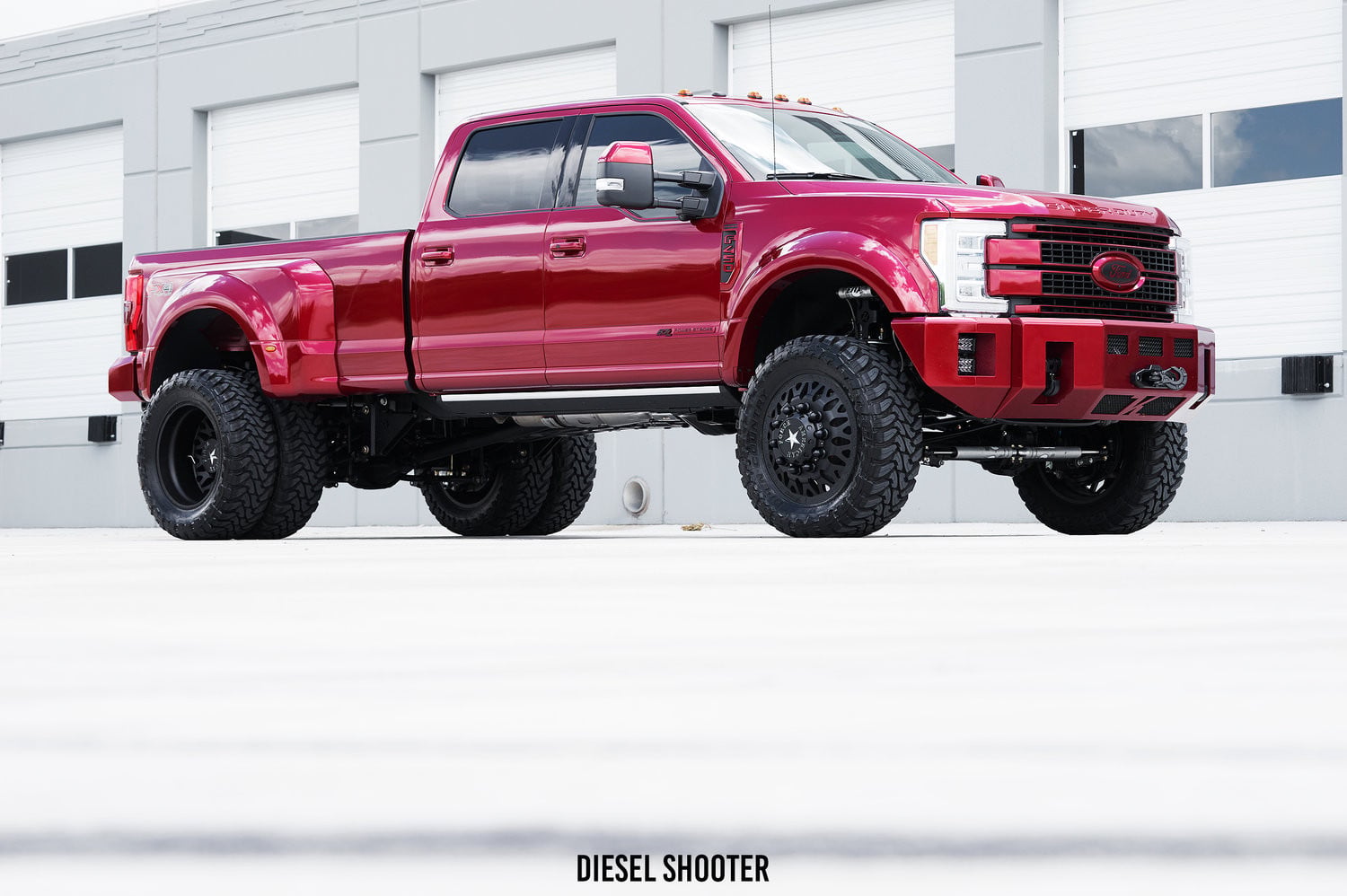 Custom Ruby Red Metallic Ford F-450 Platinum - Photo by Diesel Shooter