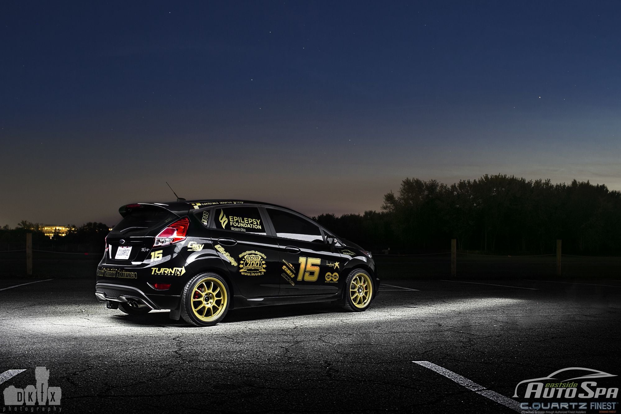 Roofline Spoiler with Light on Black Debadged Ford Fiesta - Photo by dan kinzie