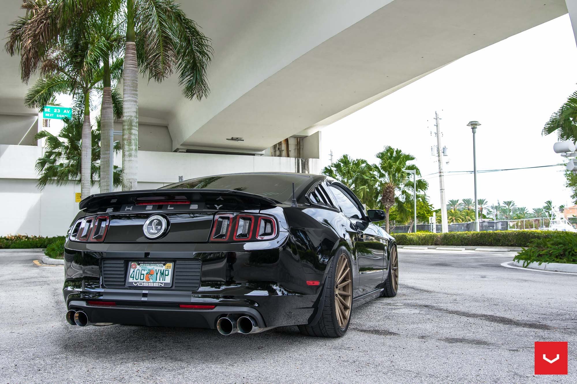 Ford Mustang Shelby GT500 Dual Exhaust With Four Tips - Photo by Vossen