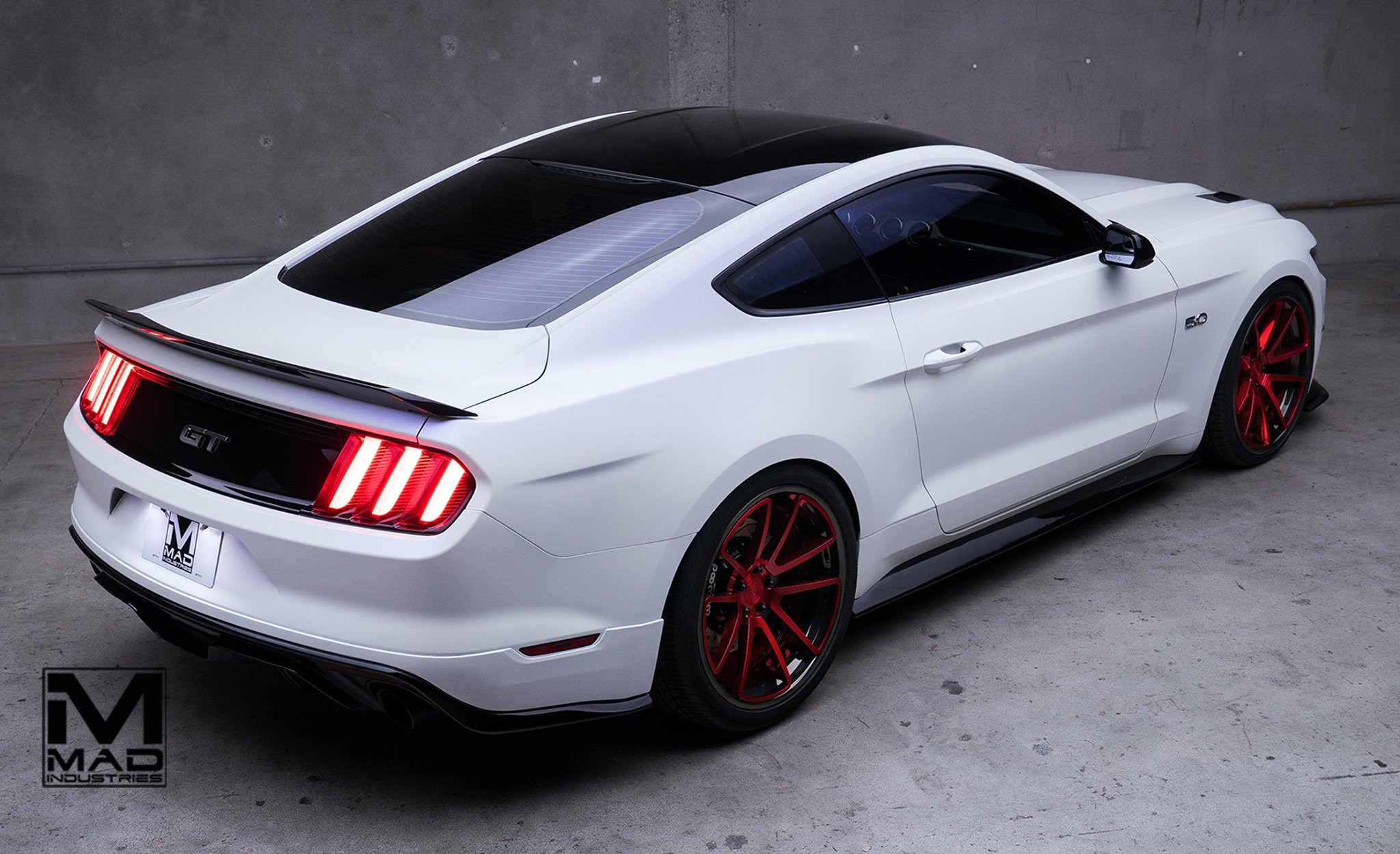 Lowered Ford Mustang on Rotiform Sport Wheels - Photo by MAD Industries