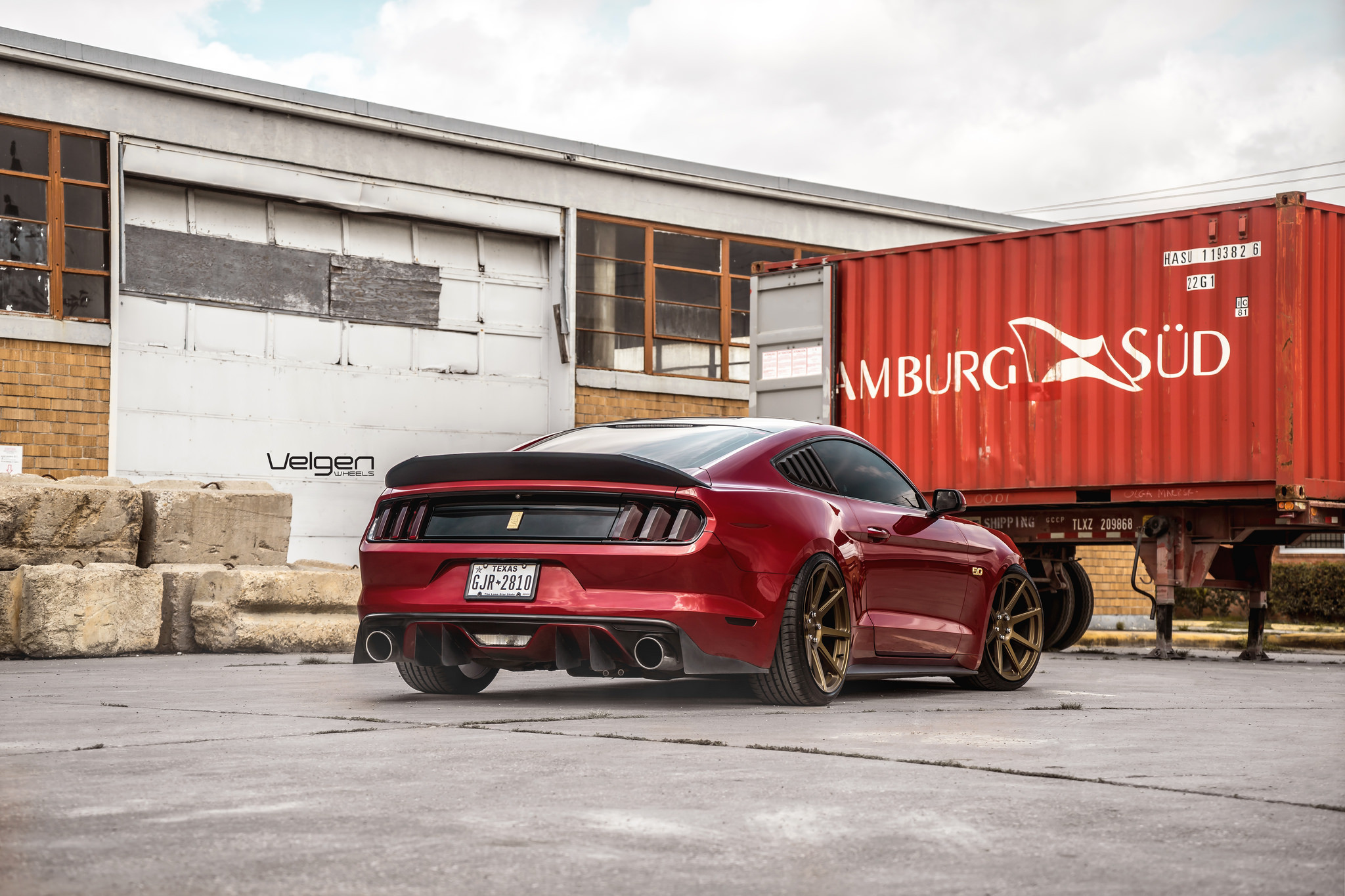 Rear Lip Spoiler on Custom Ford Mustang - Photo by Velgen