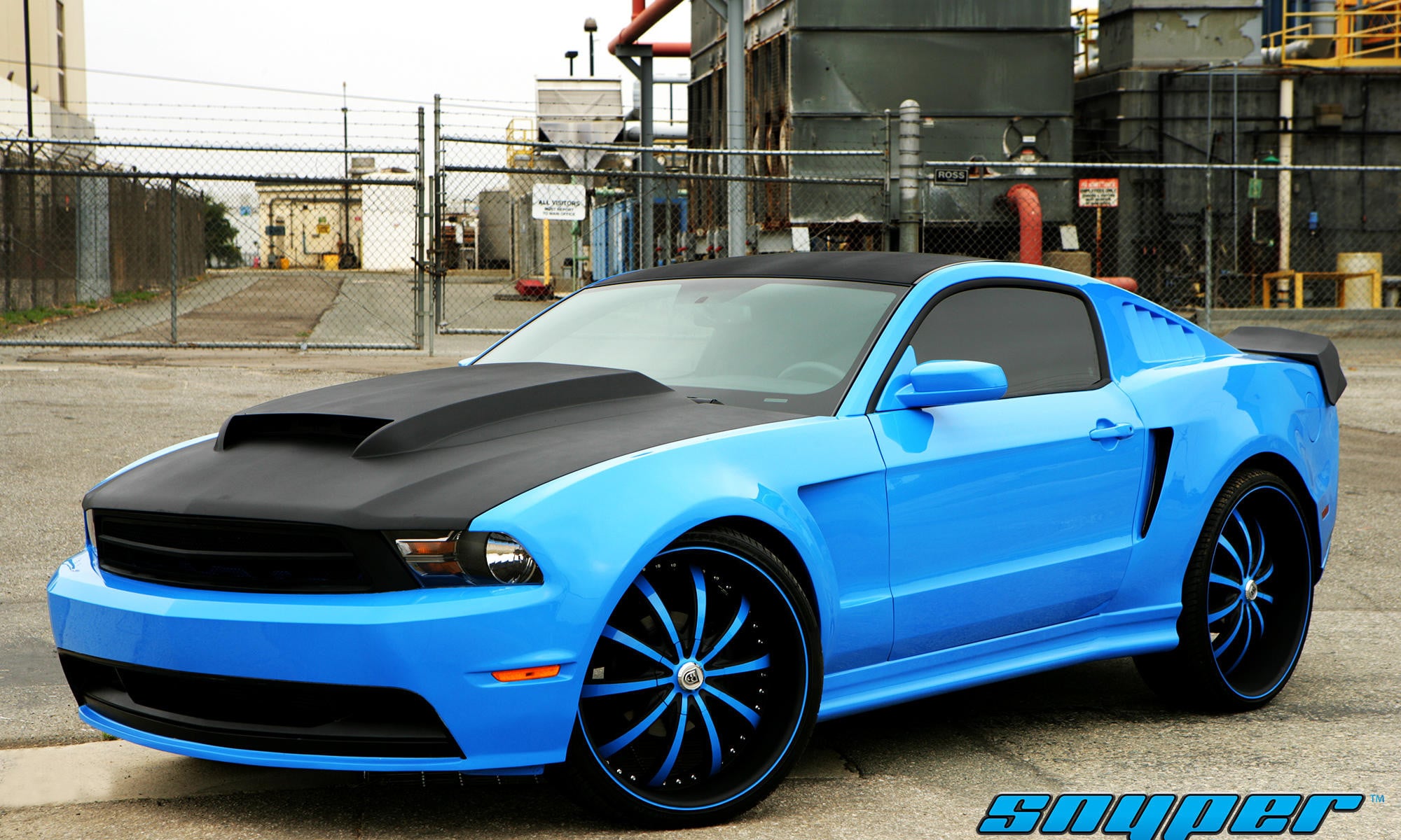 Blue Ford Mustang on Custom Painted Lexani Wheels - Photo by Lexani