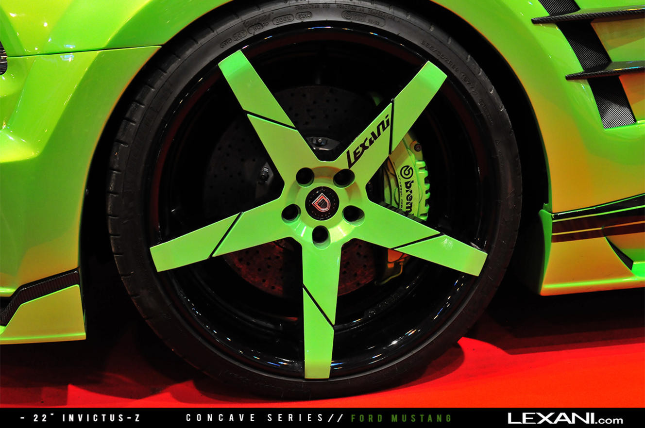 Color Matched Lexani Rims with Brembo Calipers on Ford Mustang - Photo by Lexani