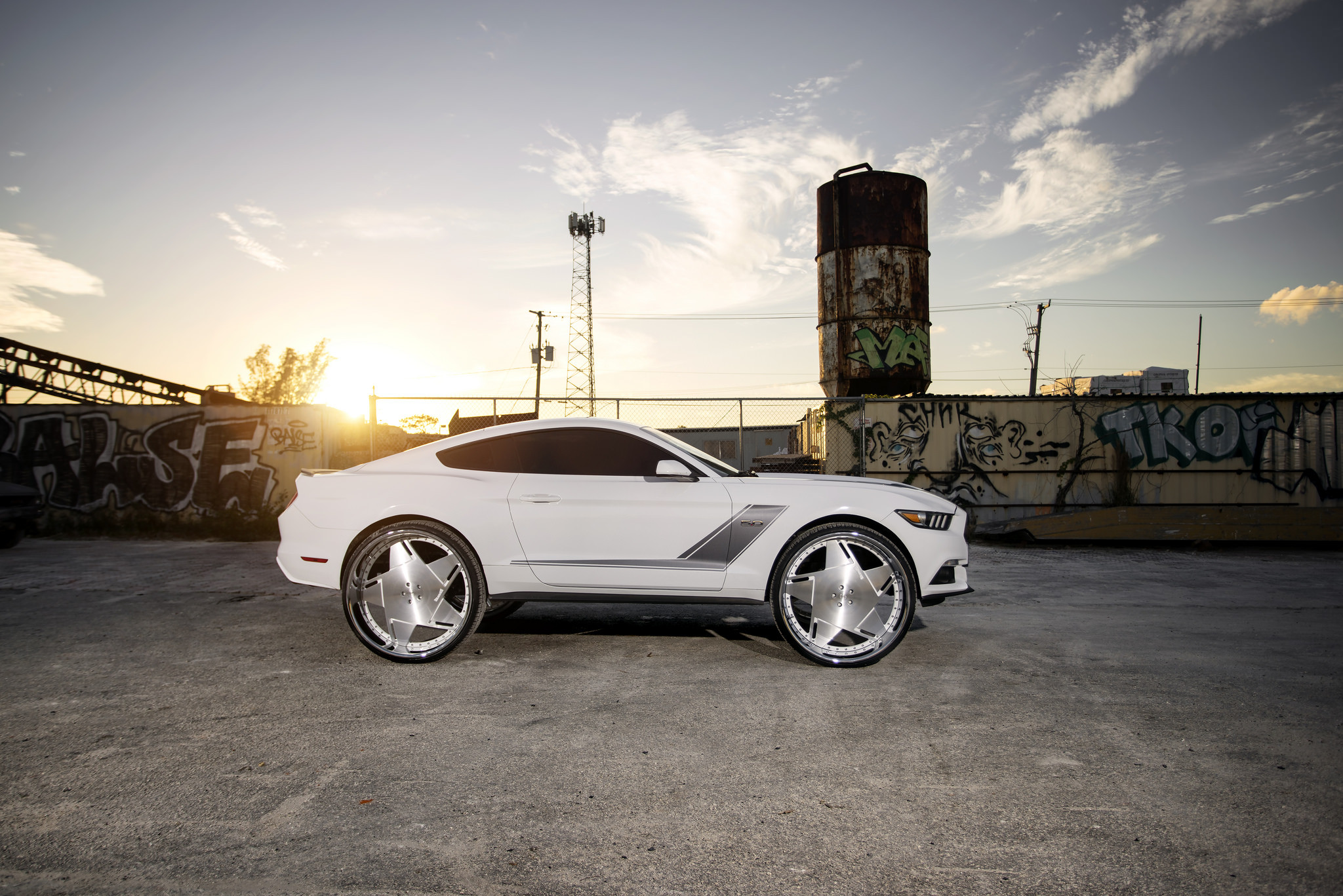 Ford Mustang 5.0 on Brushed Face DUB Rims - Photo by DUB
