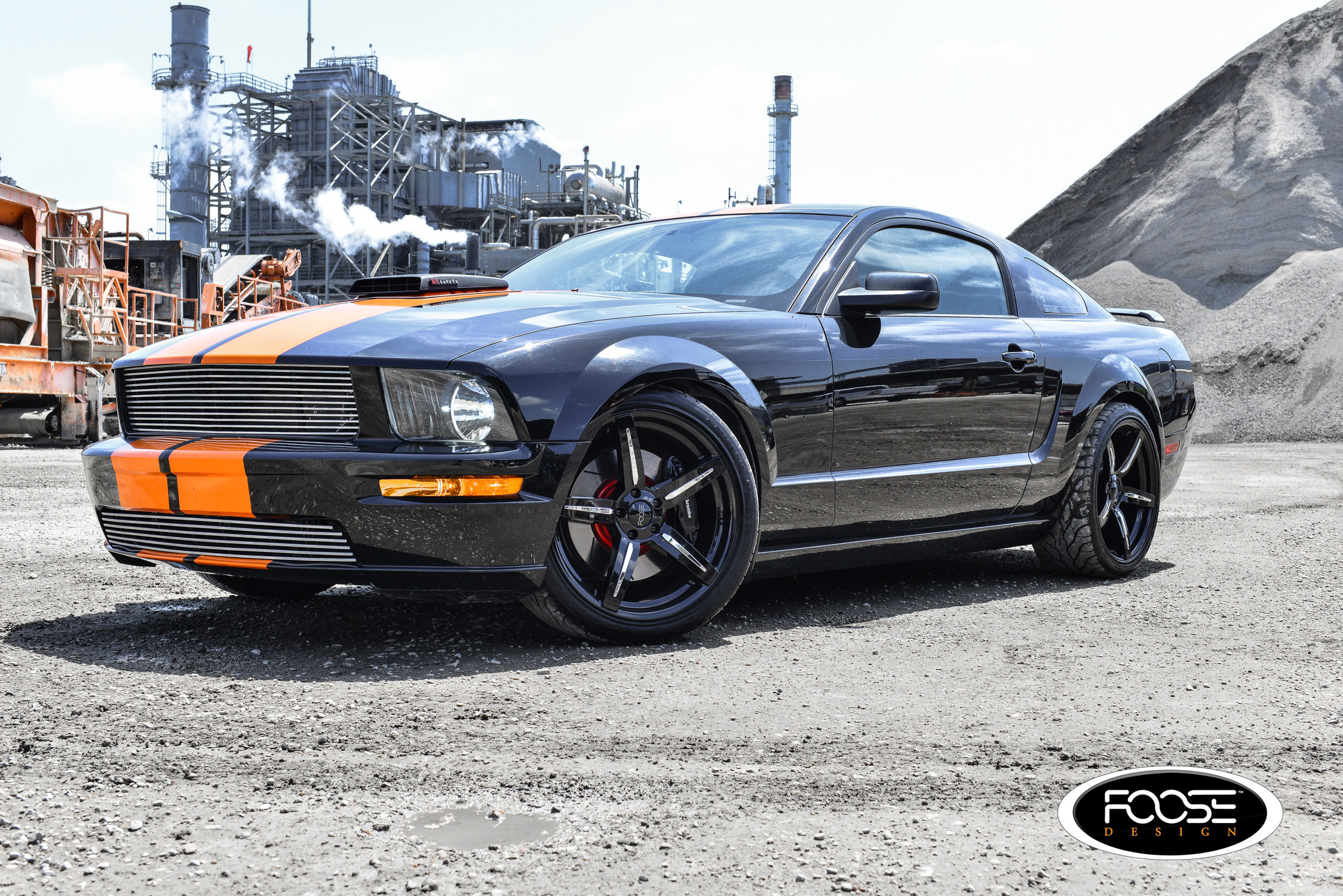 Ford Mustang with Custom Polished Mesh Grille - Photo by Foose