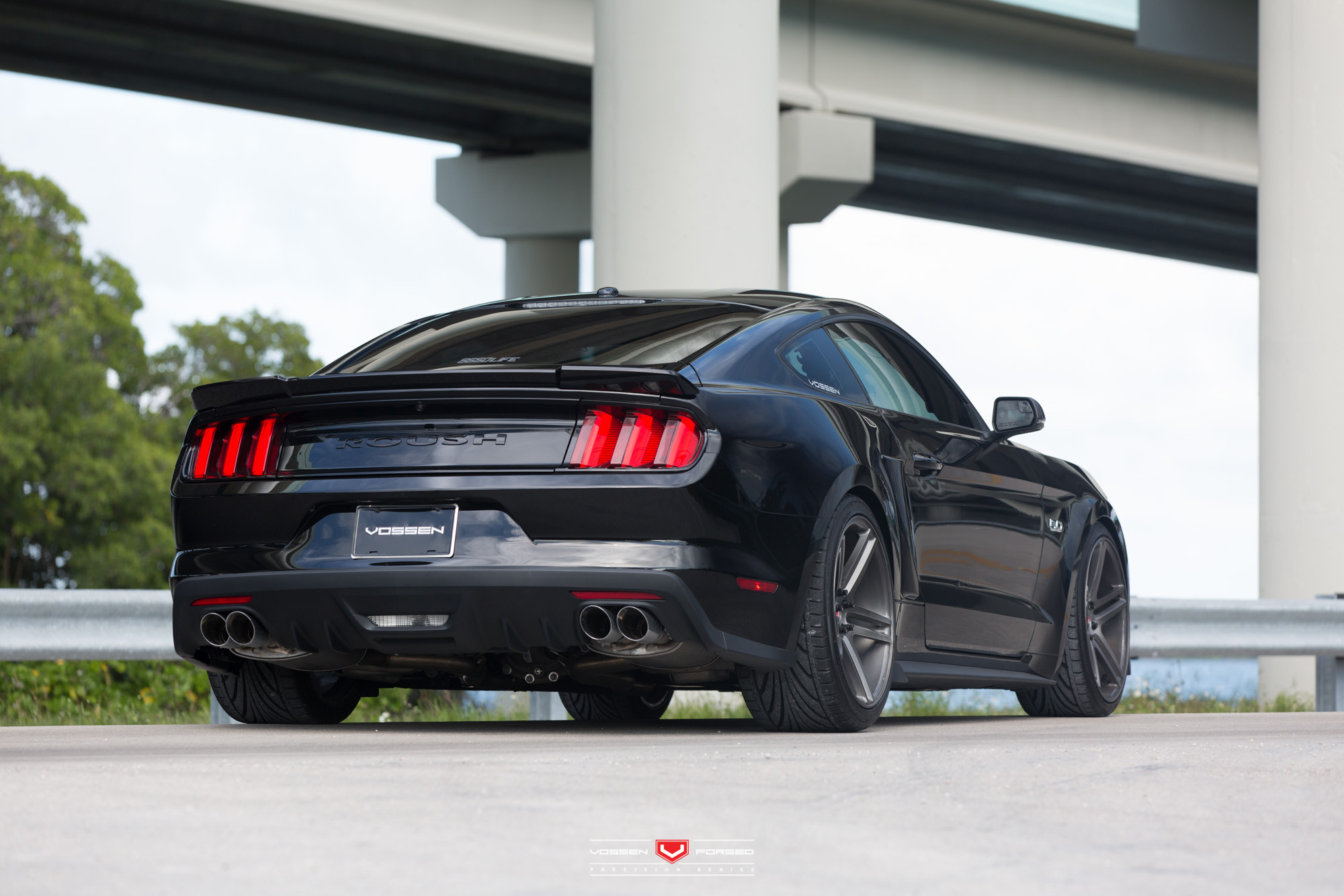 Ford Mustang Roush with Custom Rear Spoiler - Photo by Vossen